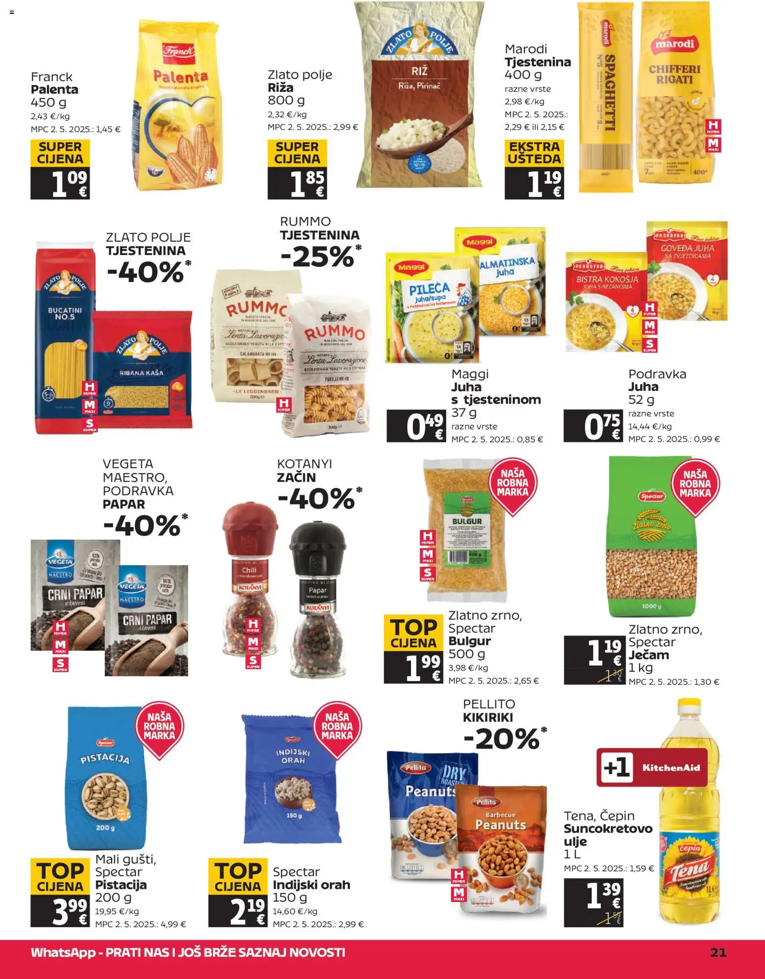 Tommy katalog | vrijedi od 06.11.2025 | Stranica: 21 | Proizvodi: Suncokretovo ulje, Riža, Tjestenina, Vegeta