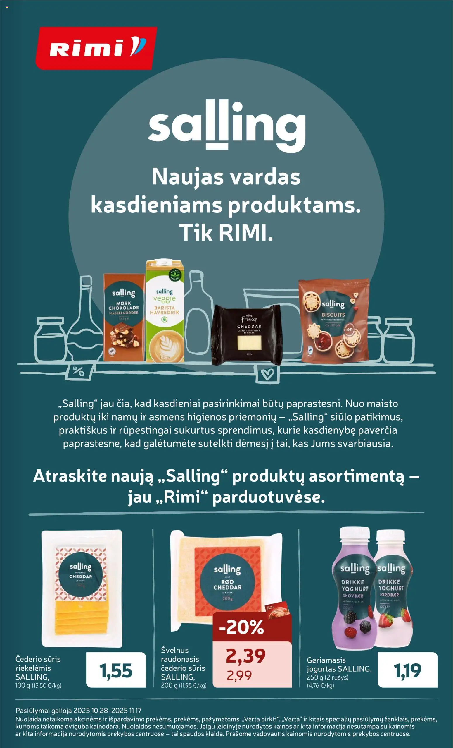 Rimi akcijos nuo 28.10.2025 | Puslapis: 1 | Prekių: Jogurtas, Sūris