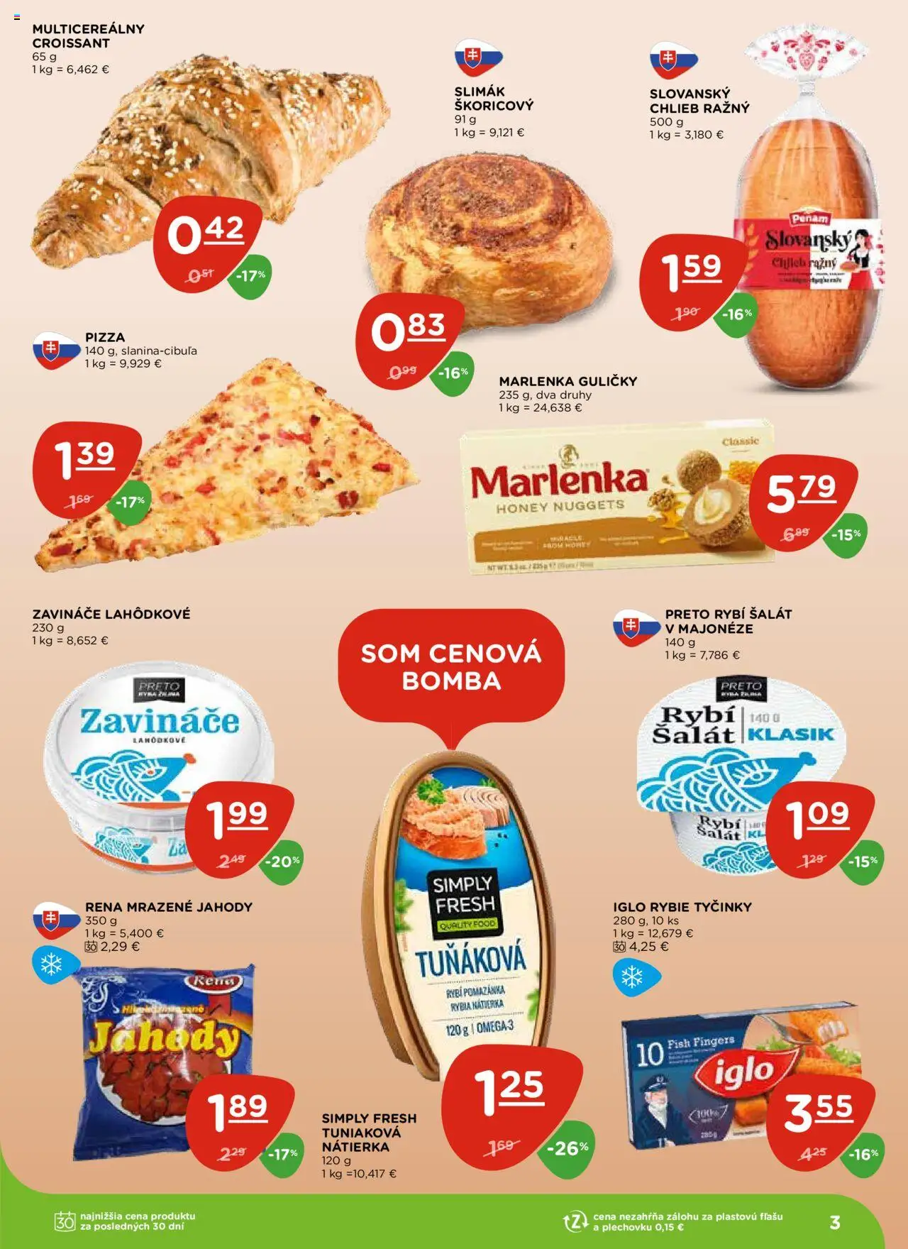 Terno leták │ platný od 17.07.2025 | Strana: 3 | Produkty: Chlieb, Croissant, Jahody, Šalát