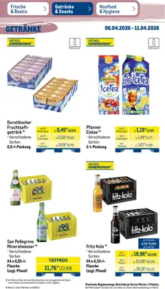 Metro Prospekt 	 ab 06.04.2026 gültig | Seite: 29 | Produkte: Durstloscher, Fritz kola, Pfirsich, Fruchtsaft