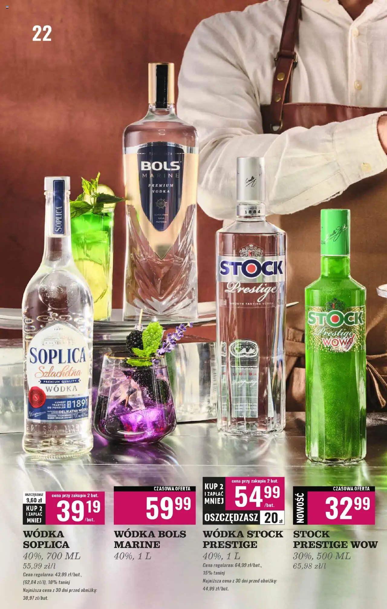 Biedronka gazetka - Czas na toast od 08.09.2025 | Strona: 22 | Produkty: Wódka Stock, Vodka, Wódka