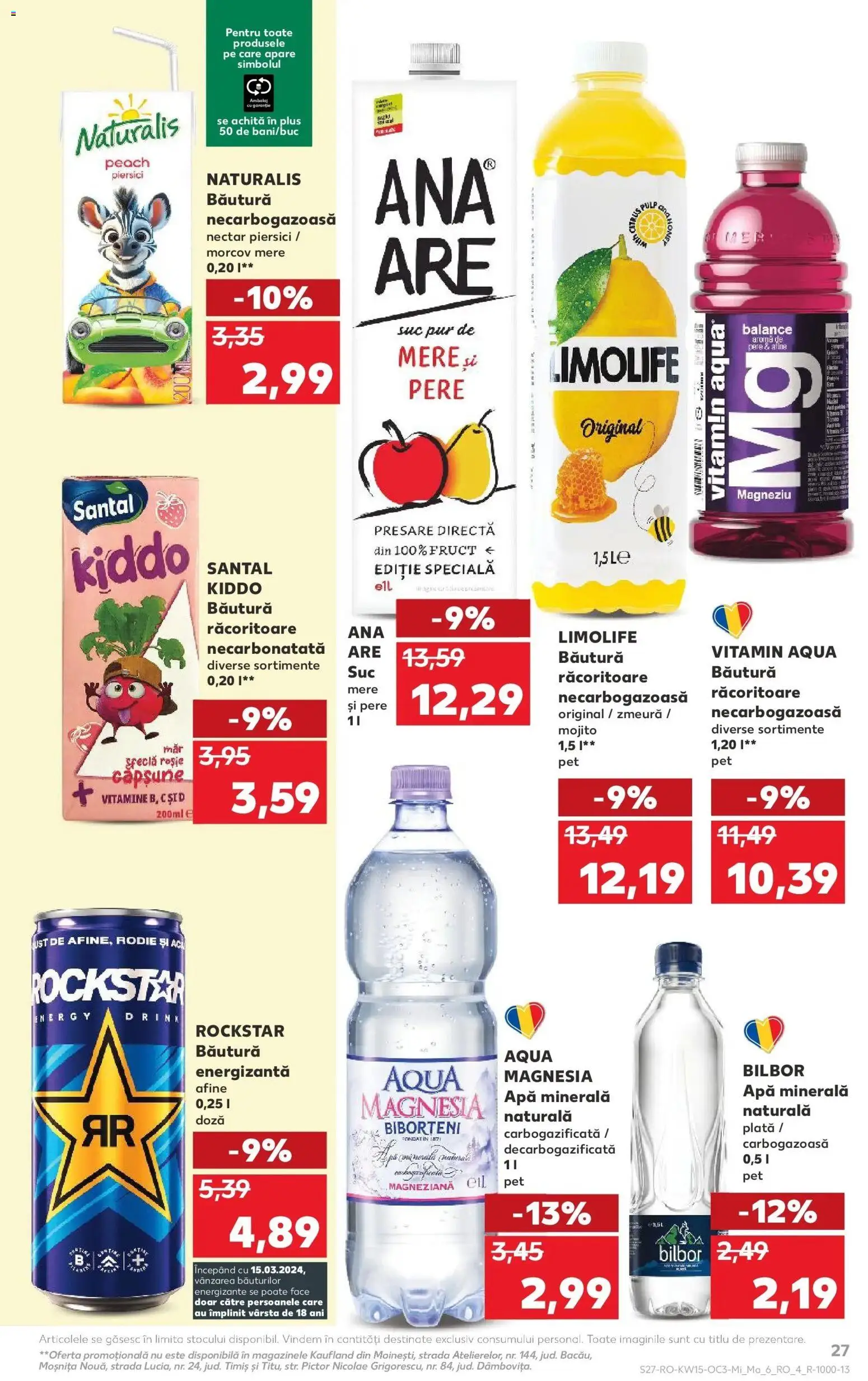 Noul catalog Kaufland – valabil de la 08.04.2026 | Pagină: 27 | Produse: Afine, Matériel de Street Workout, Suc, Apă