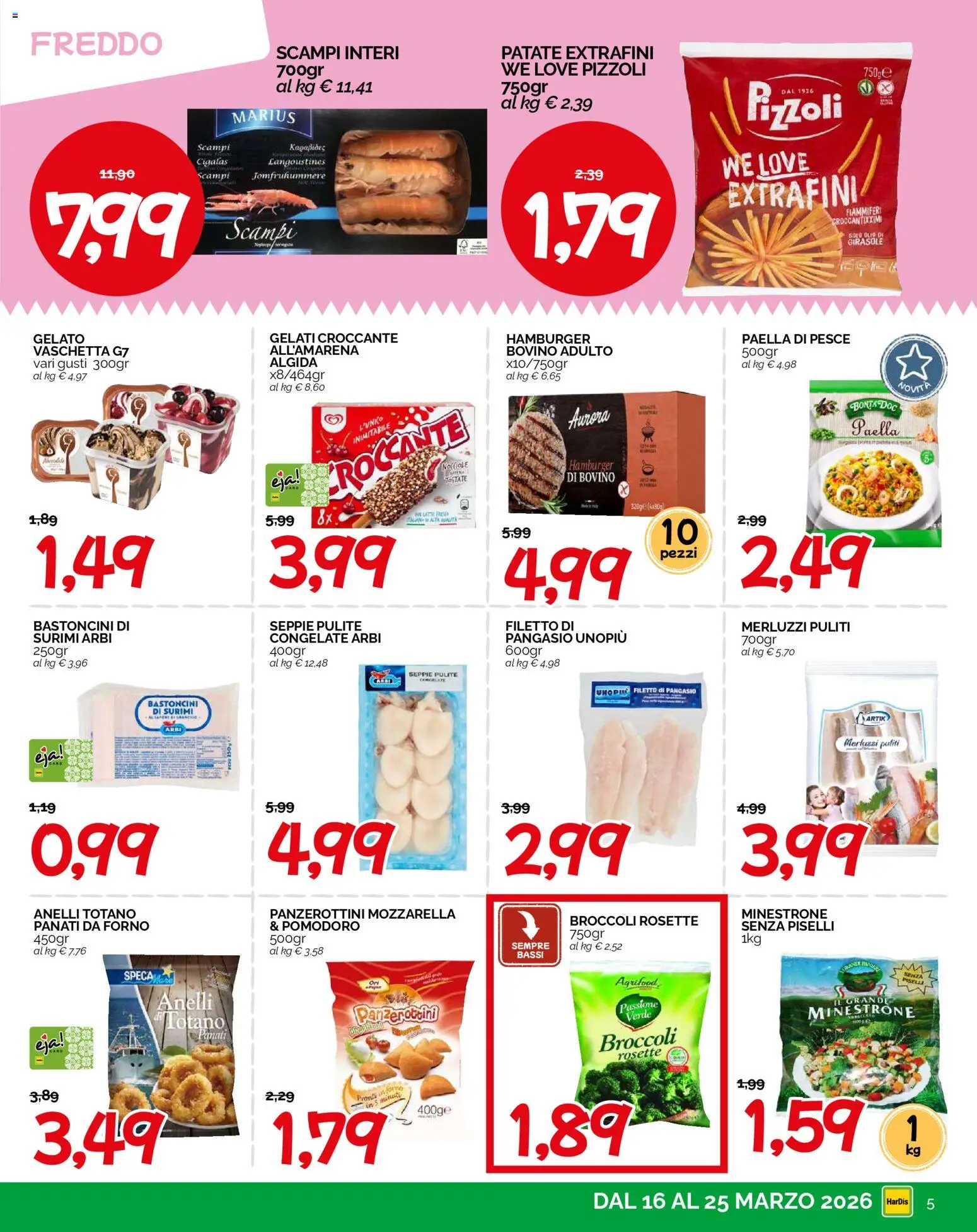 Volantino HarDis del 16.03.2026 | Pagina: 5 | Prodotti: Bovino, Gelato, Forno, Hamburger