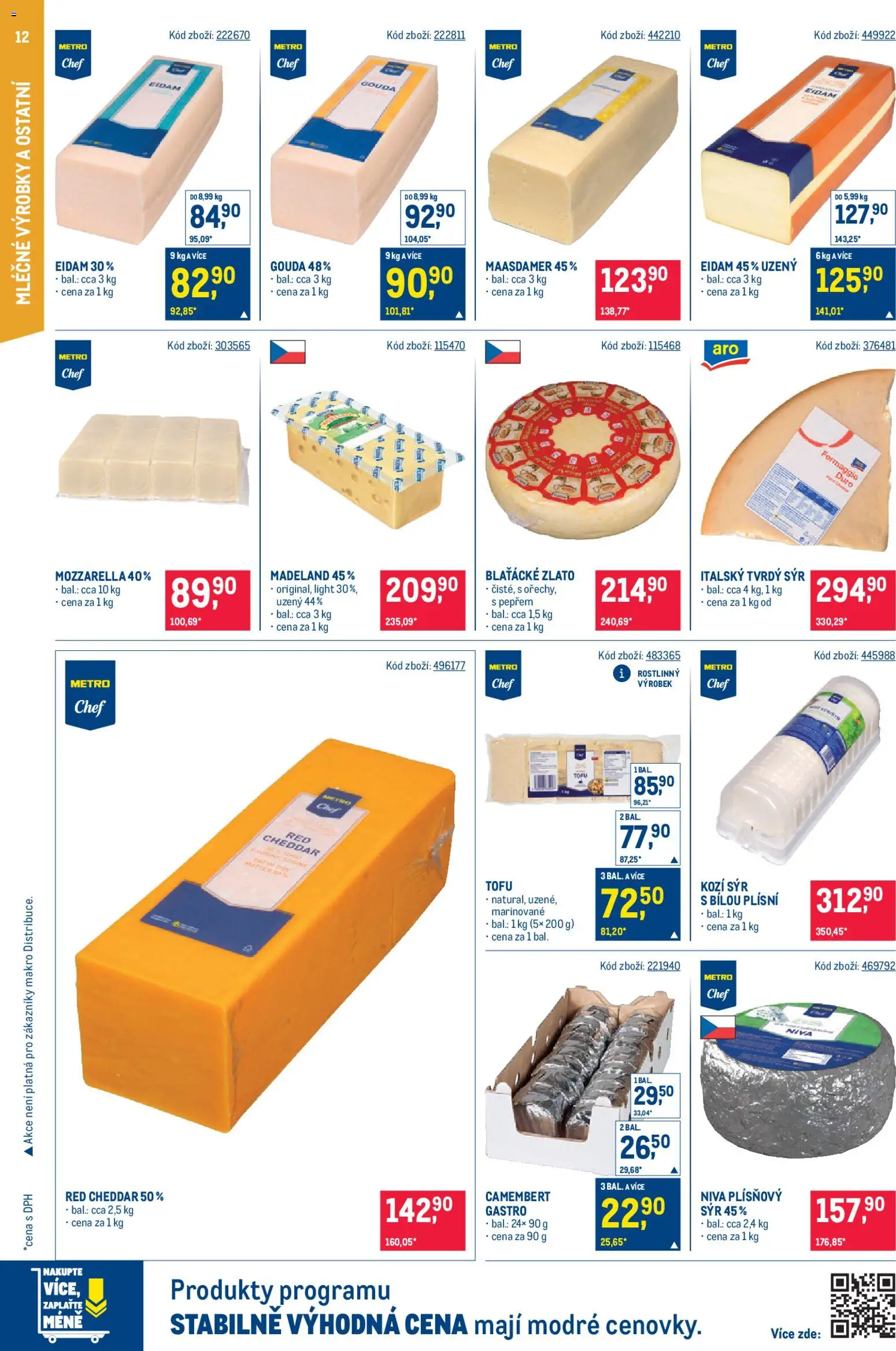 Makro leták - Gastronomie od 11.02.2026 | Strana: 12 | Produkty: Maasdamer, Sýr, Camembert, Plísňový sýr