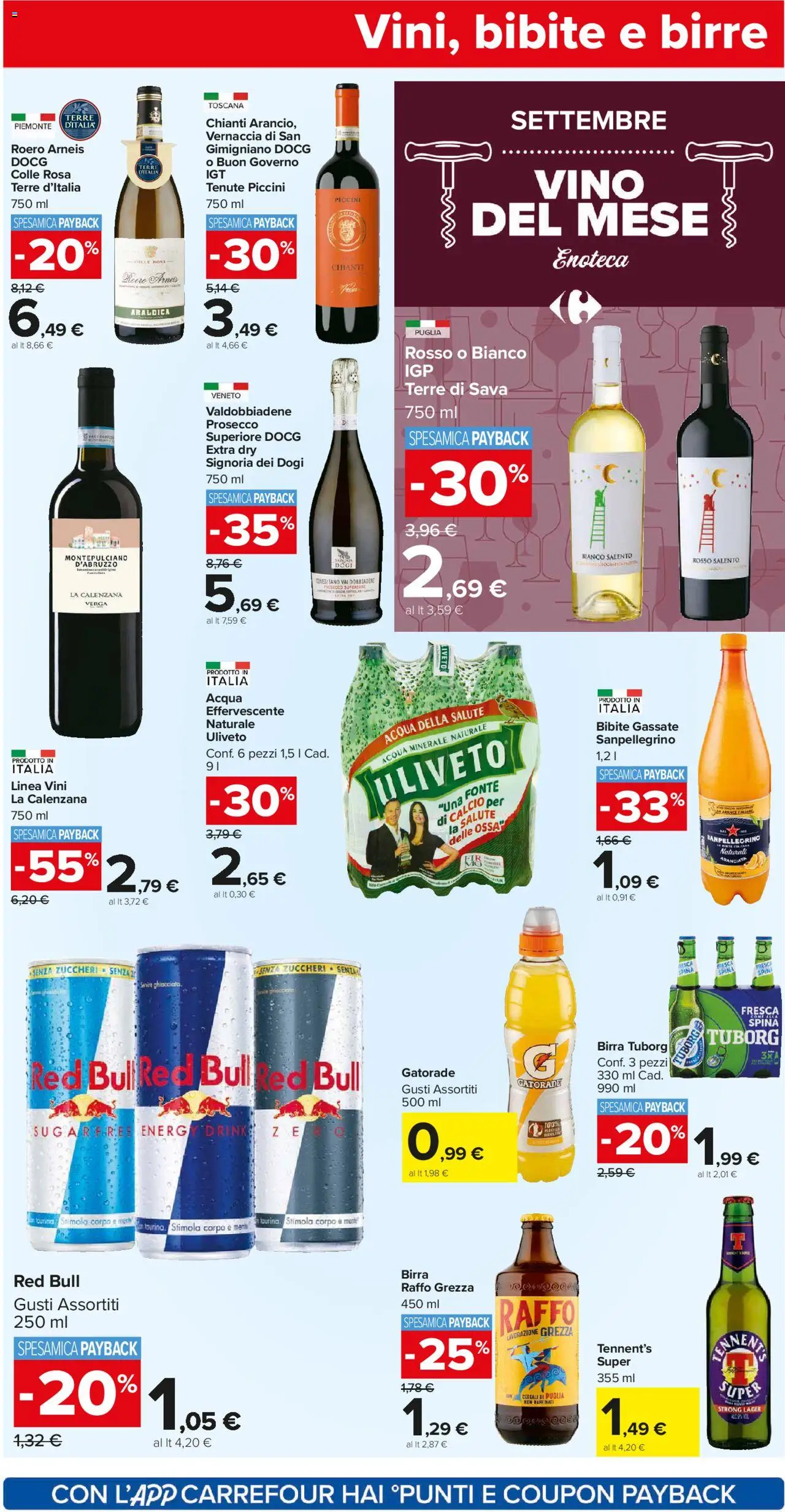 Volantino Carrefour del 05.09.2025 | Pagina: 18 | Prodotti: Tennent's, Cereali, Prosecco, Acqua minerale