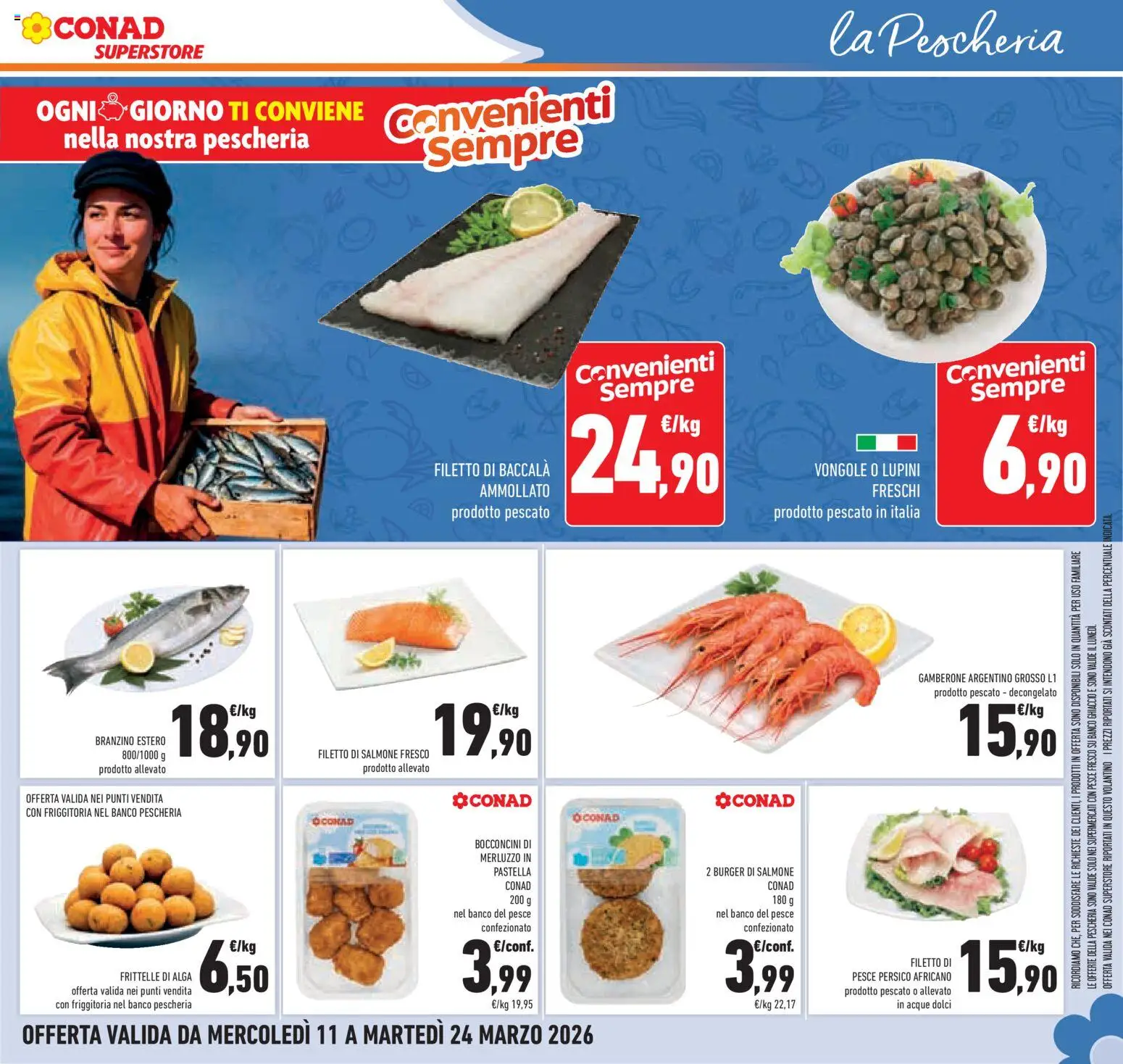 Volantino Conad del 11.03.2026 | Pagina: 13 | Prodotti: Lupini, Pesce, Merluzzo, Vongole