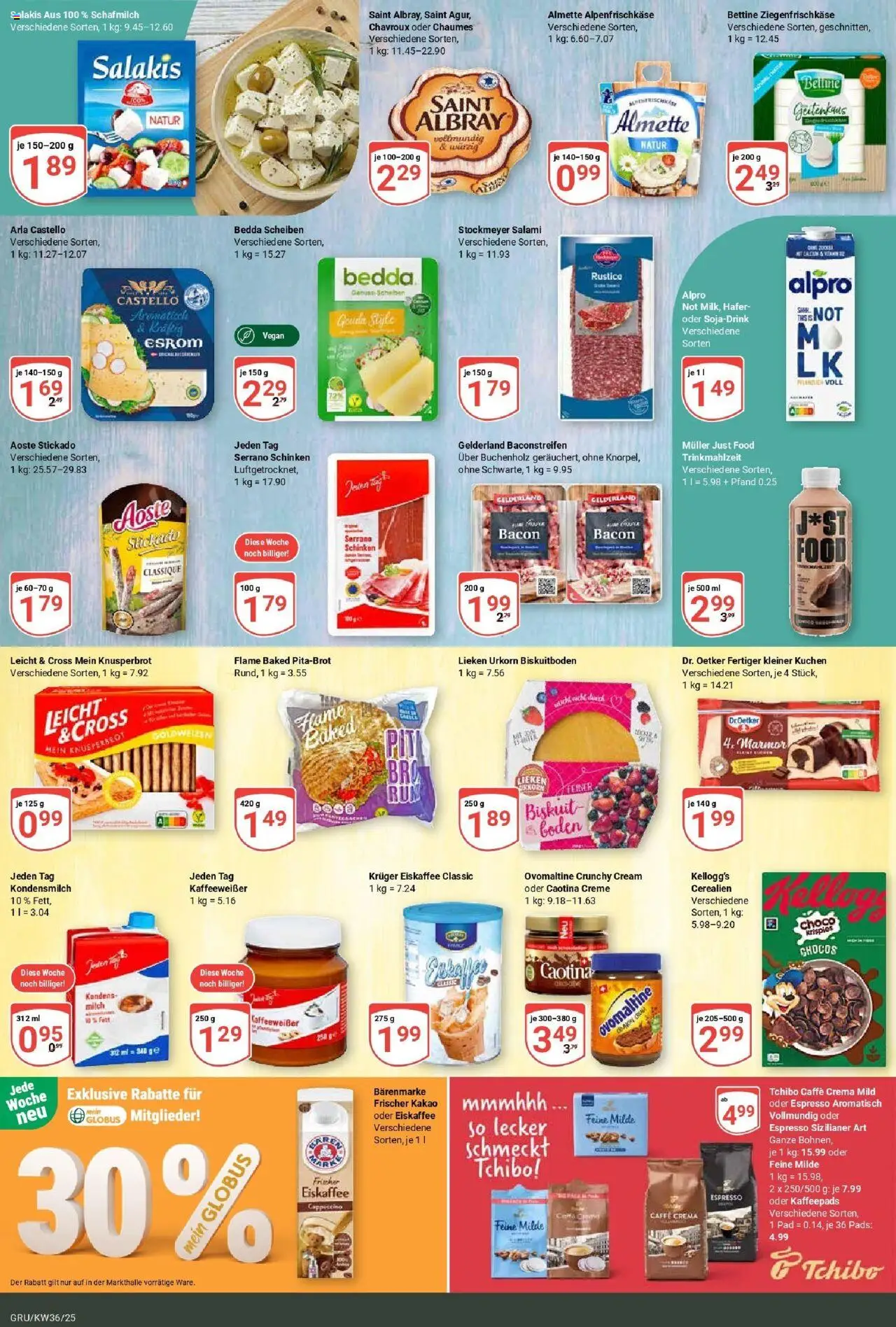 Globus prospekt Grünstadt	 – gültig ab 01.09.2025 | Seite: 14 | Produkte: Gouda, Kellogg's, Salakis, Kuchen