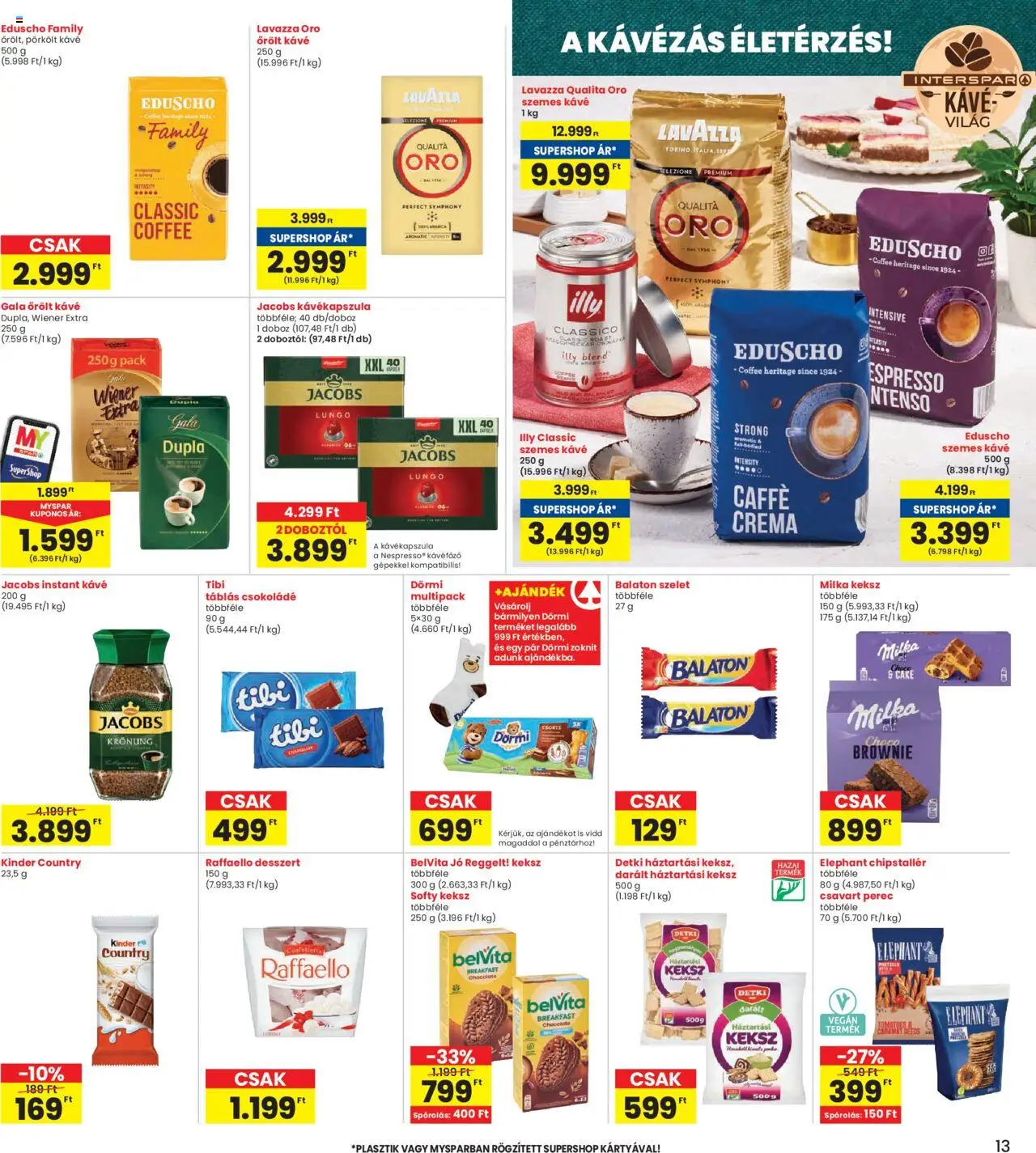 Interspar akciós ujság - amely érvényes a következő dátumtól: 29.05.2025 | Oldal: 13 | Termékek: Chips, Háztartási keksz, Doboz, Instant kávé