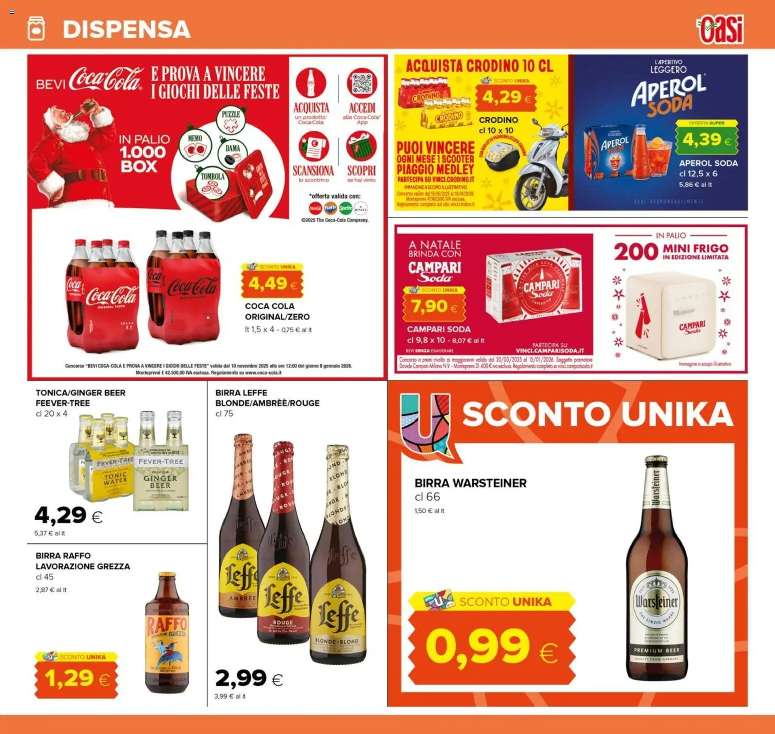 Volantino Oasi del 15.12.2025 | Pagina: 35 | Prodotti: Birra, The, Fanta, Coca Cola
