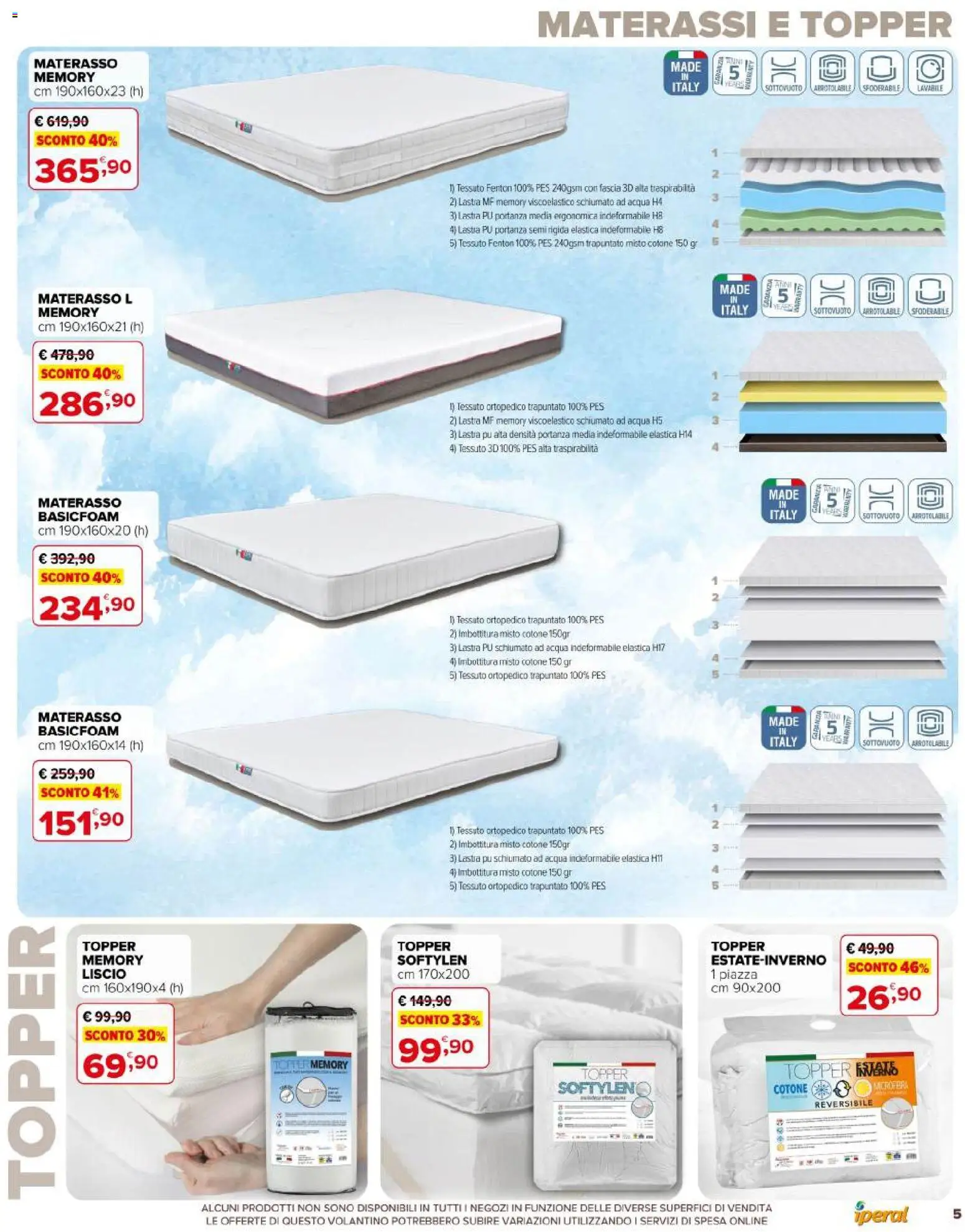 Volantino Iperal del 26.12.2025 | Pagina: 5 | Prodotti: Acqua, Materasso