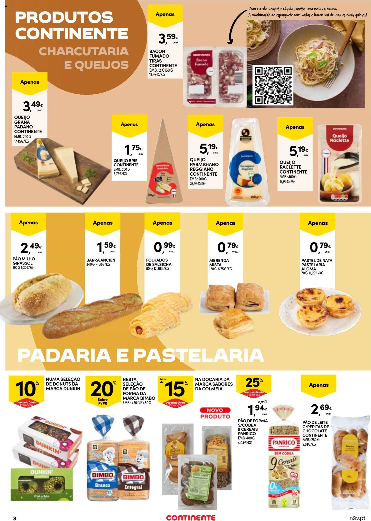 Continente Açores  │ válido de 16.04.2026 | Página: 8 | Produtos: Leite, Queijo, Chocolate, Cereais