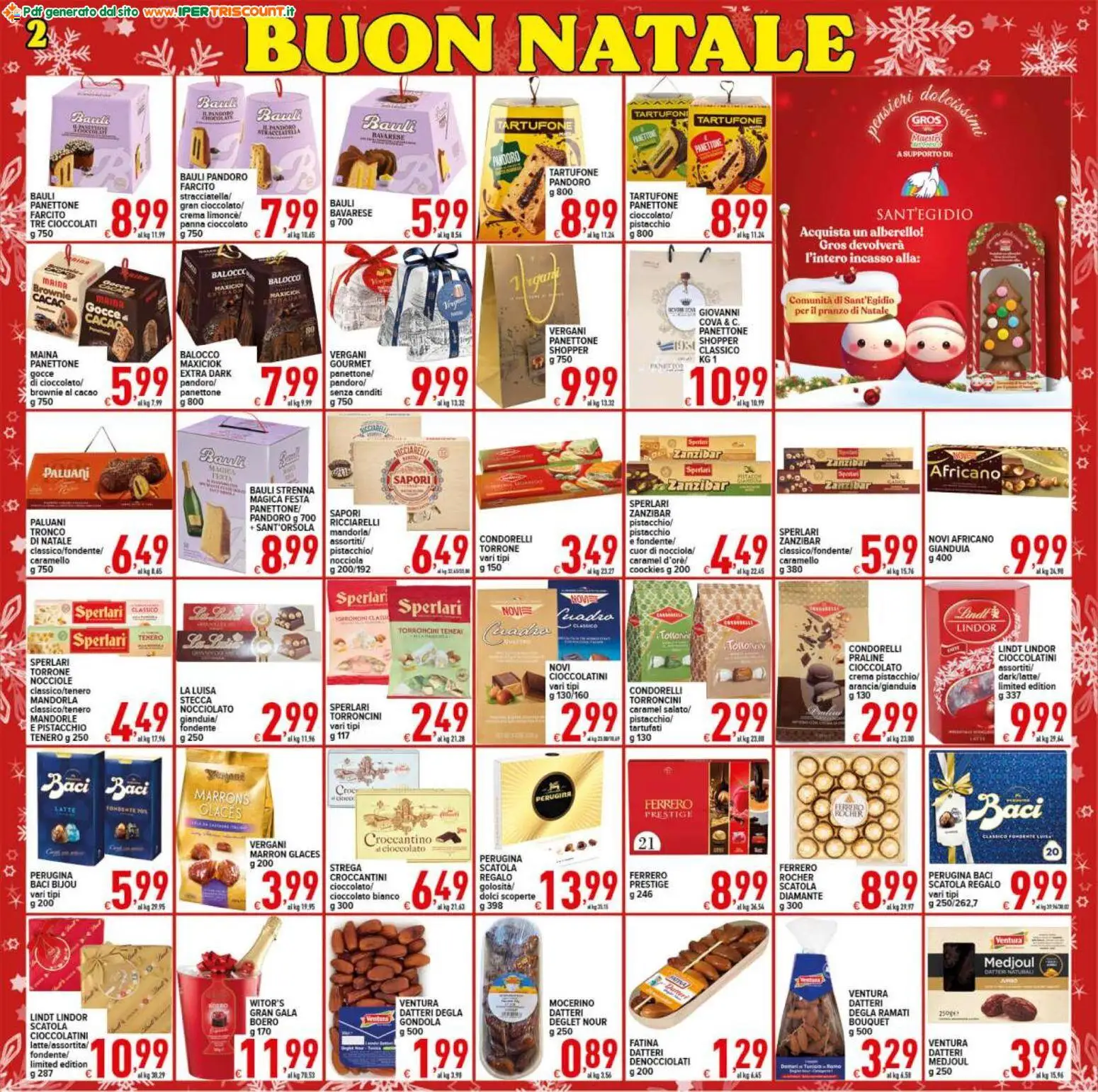 Volantino Ipertriscount del 16.12.2025 | Pagina: 2 | Prodotti: Panna, Panettone, Cacao, Scatola