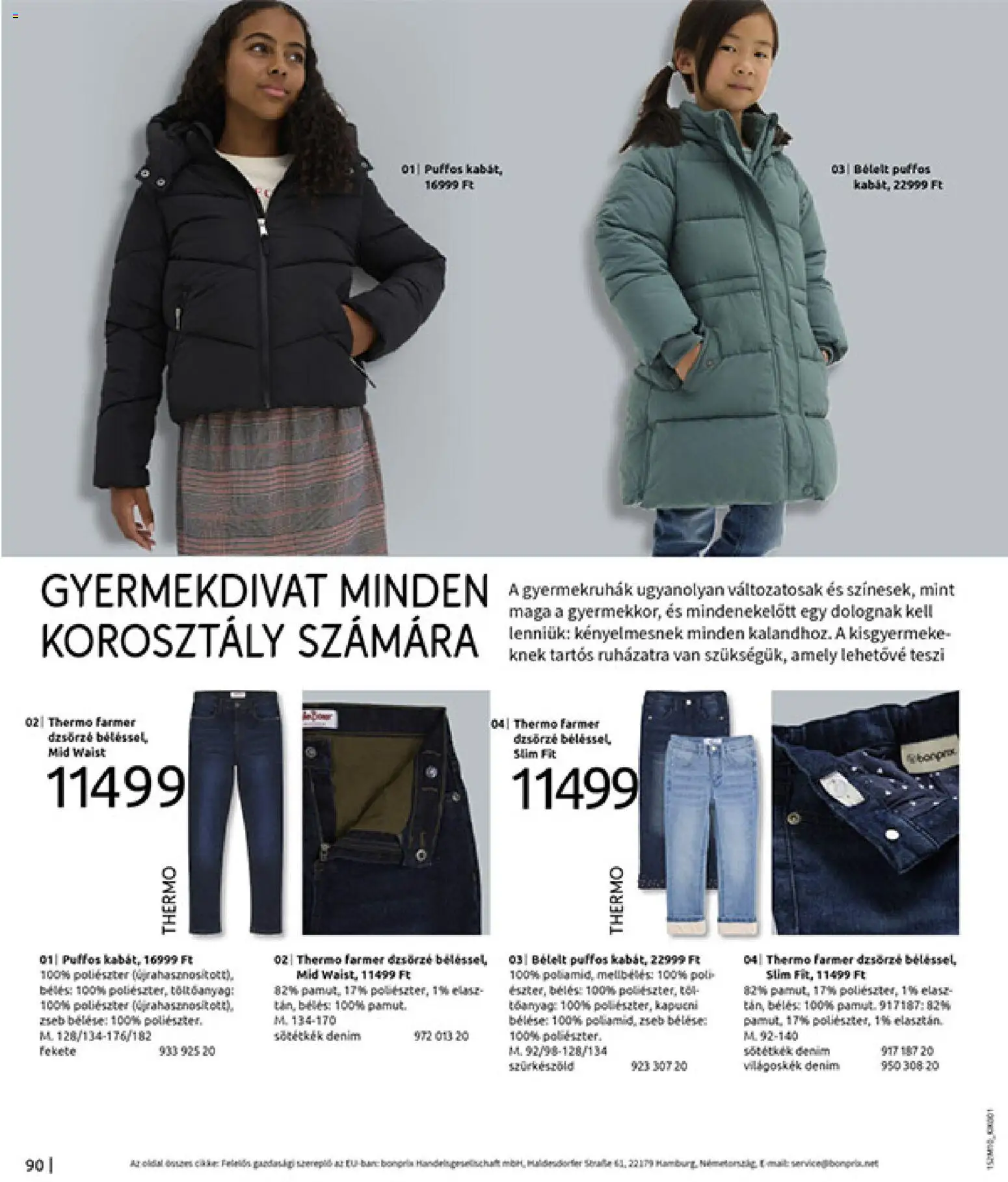 Bonprix akciós ujság - amely érvényes a következő dátumtól: 24.11.2025 | Oldal: 92 | Termékek: Farmer, Kapucni