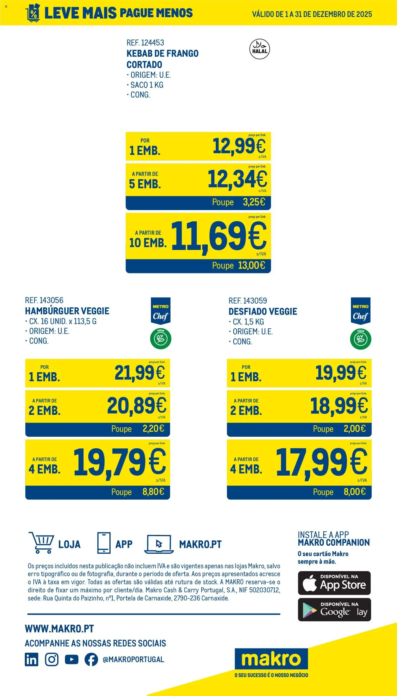 Makro Leve Mais Pague Menos - Carne Congelada │ válido de 01.12.2025 | Página: 7 | Produtos: Frango, Hambúrguer