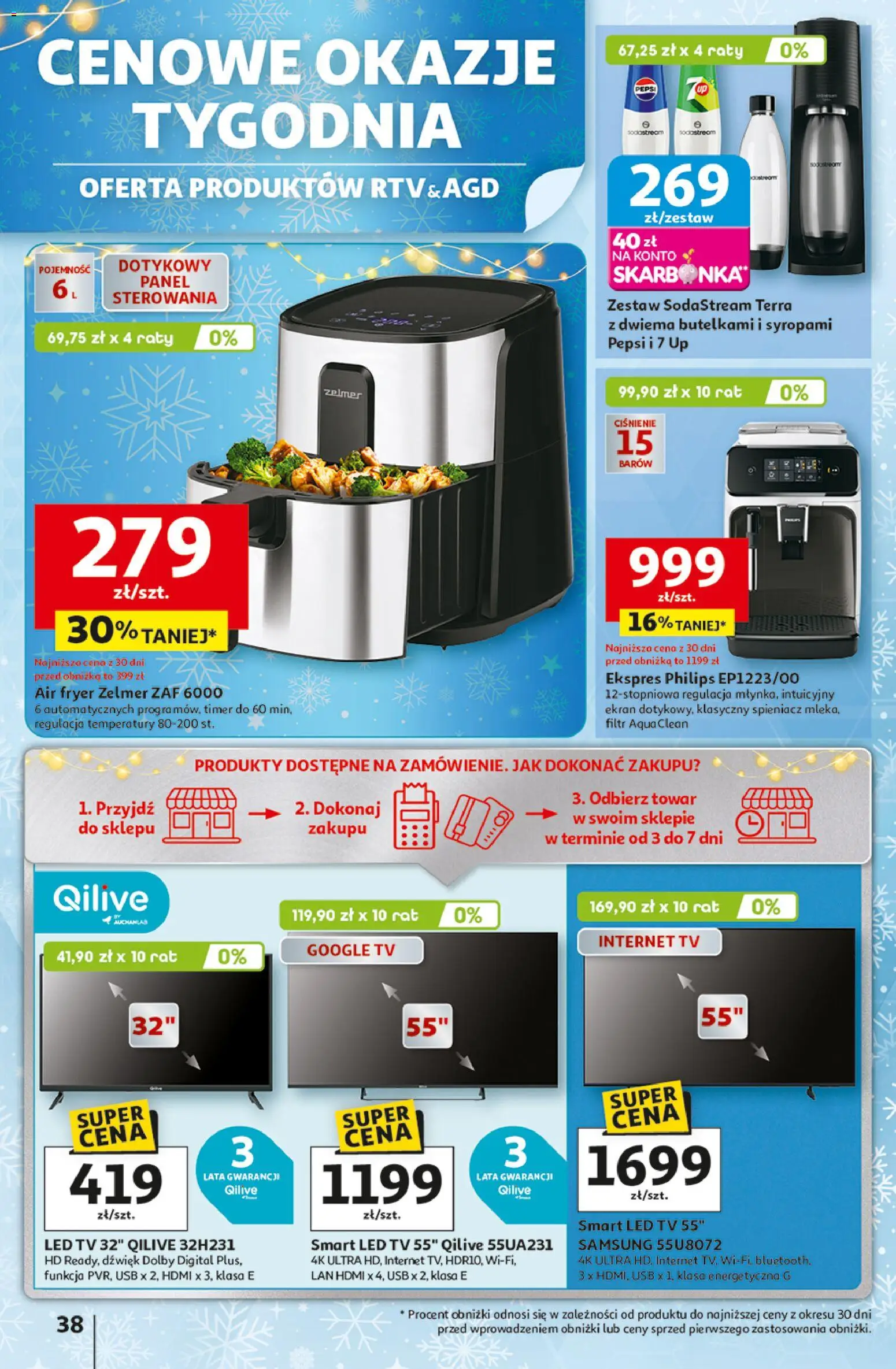 Auchan Gazetka - Święta jak babcię kocham Hipermarket od 18.12.2025 | Strona: 38 | Produkty: USB, Pepsi, Sodastream