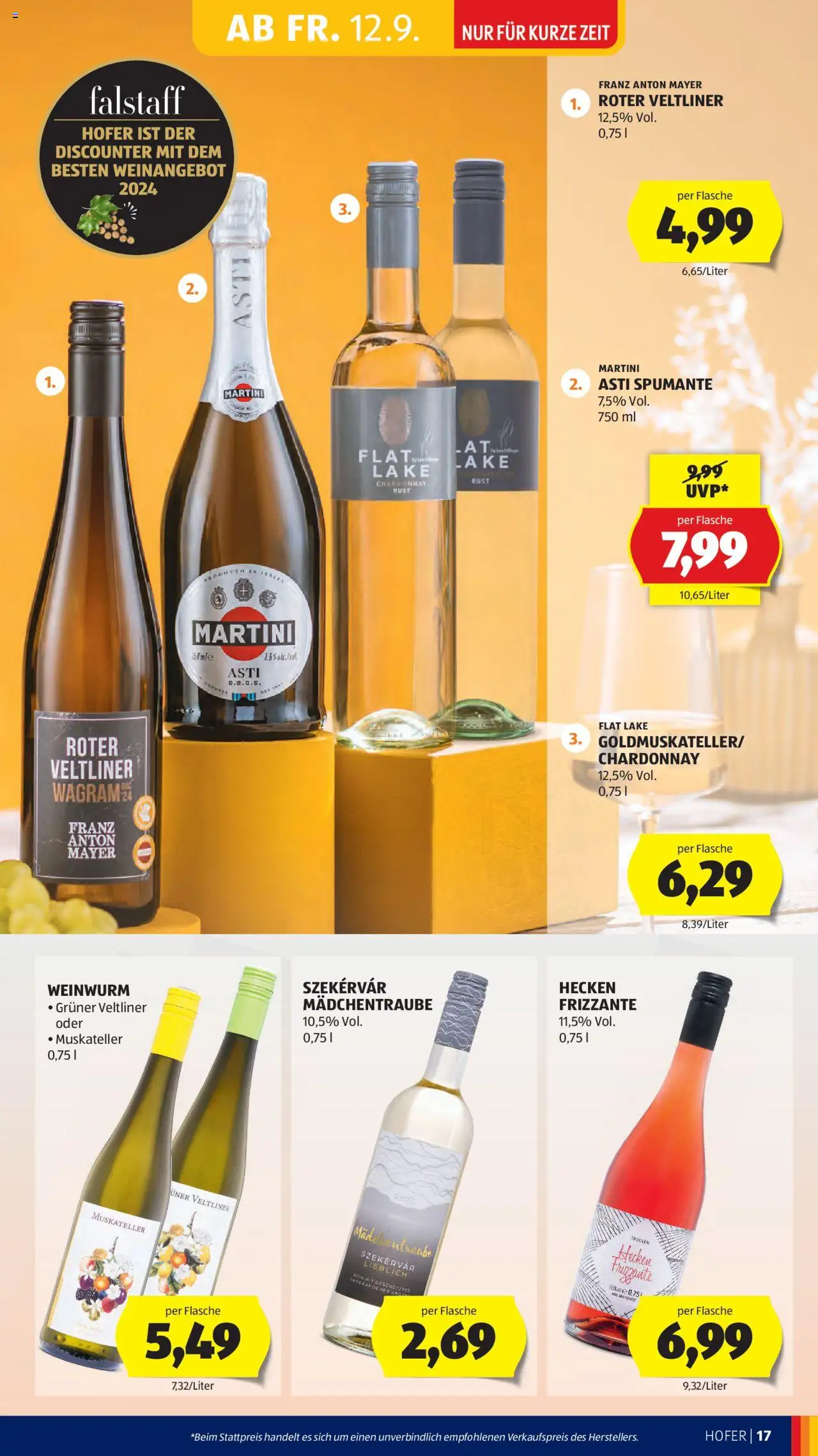 Hofer Flugblatt gültig ab 12.09.2025 | Seite: 19 | Produkte: Wein