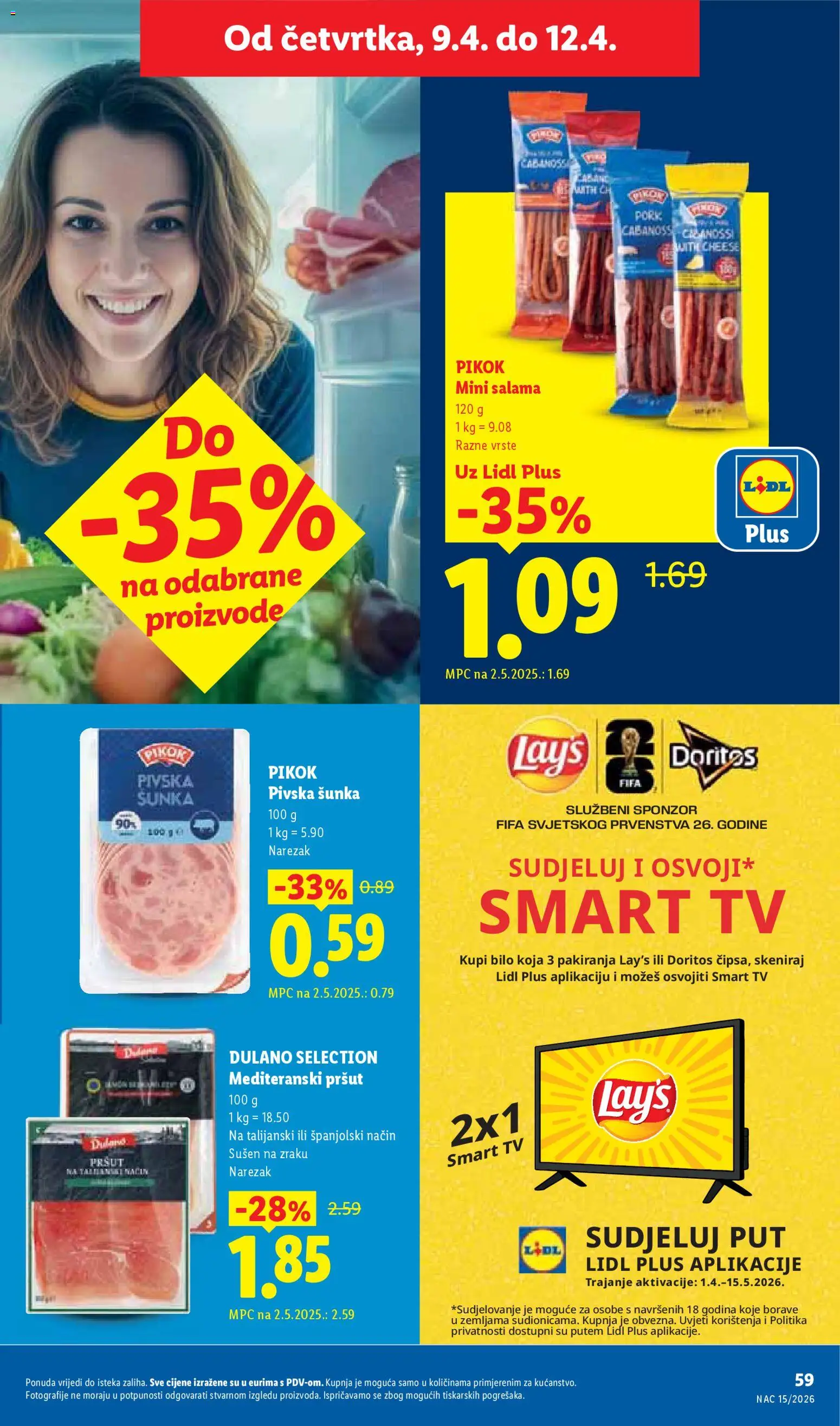 Lidl katalog | vrijedi od 07.04.2026 | Stranica: 59 | Proizvodi: Smart TV, Salama, Šunka, Narezak
