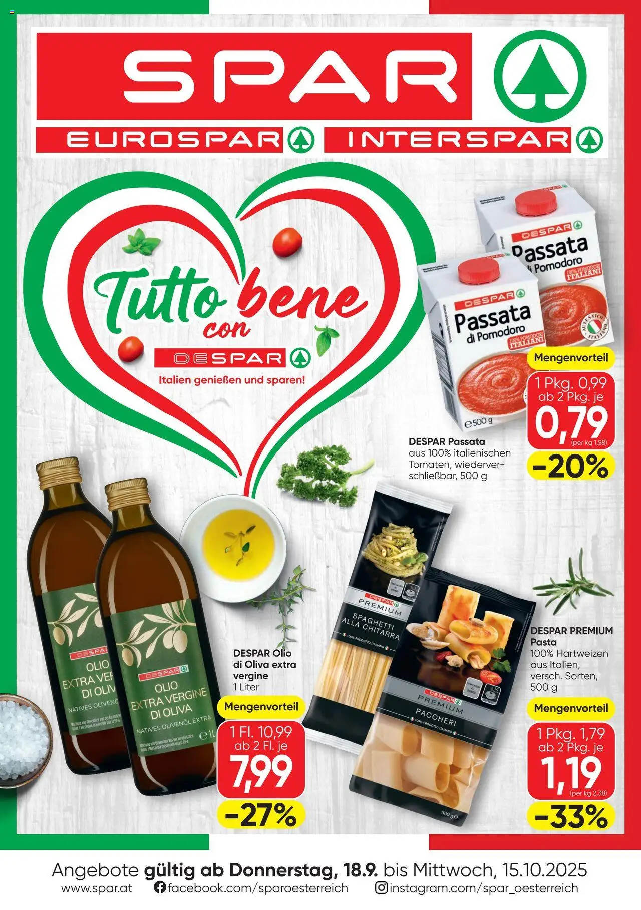 Spar Flugblatt gültig ab 18.09.2025 | Seite: 1