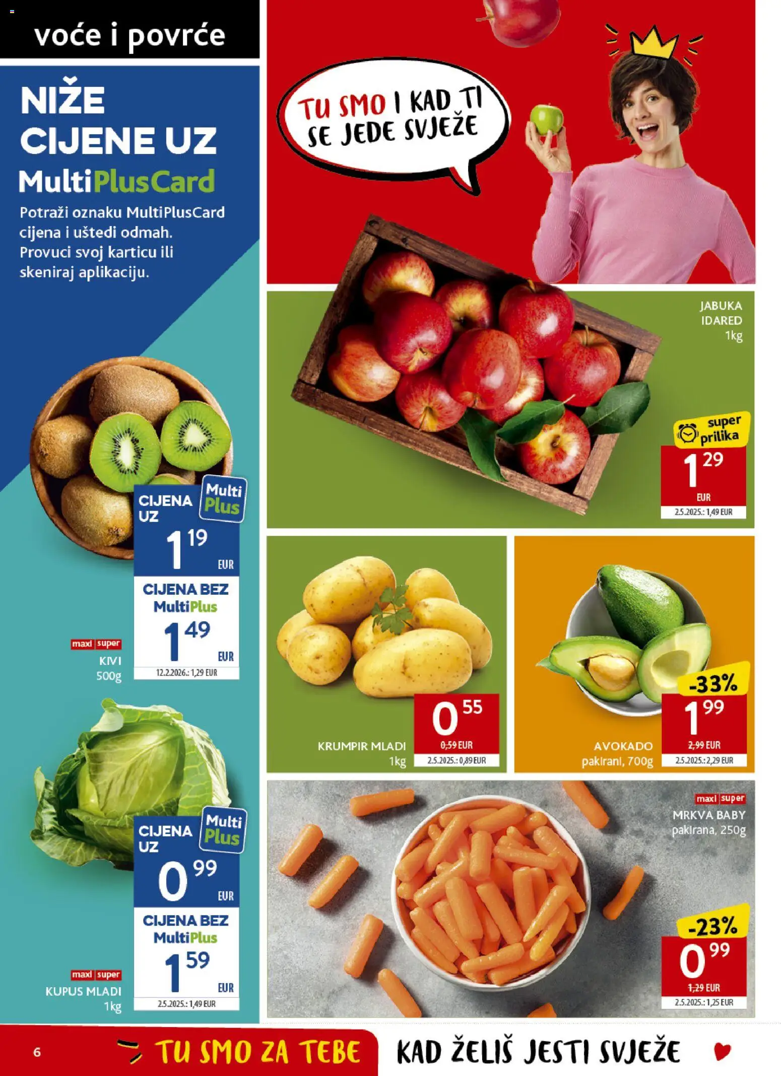 Konzum katalog | vrijedi od 08.04.2026 | Stranica: 6 | Proizvodi: Kivi, Voće, Kupus, Jabuka