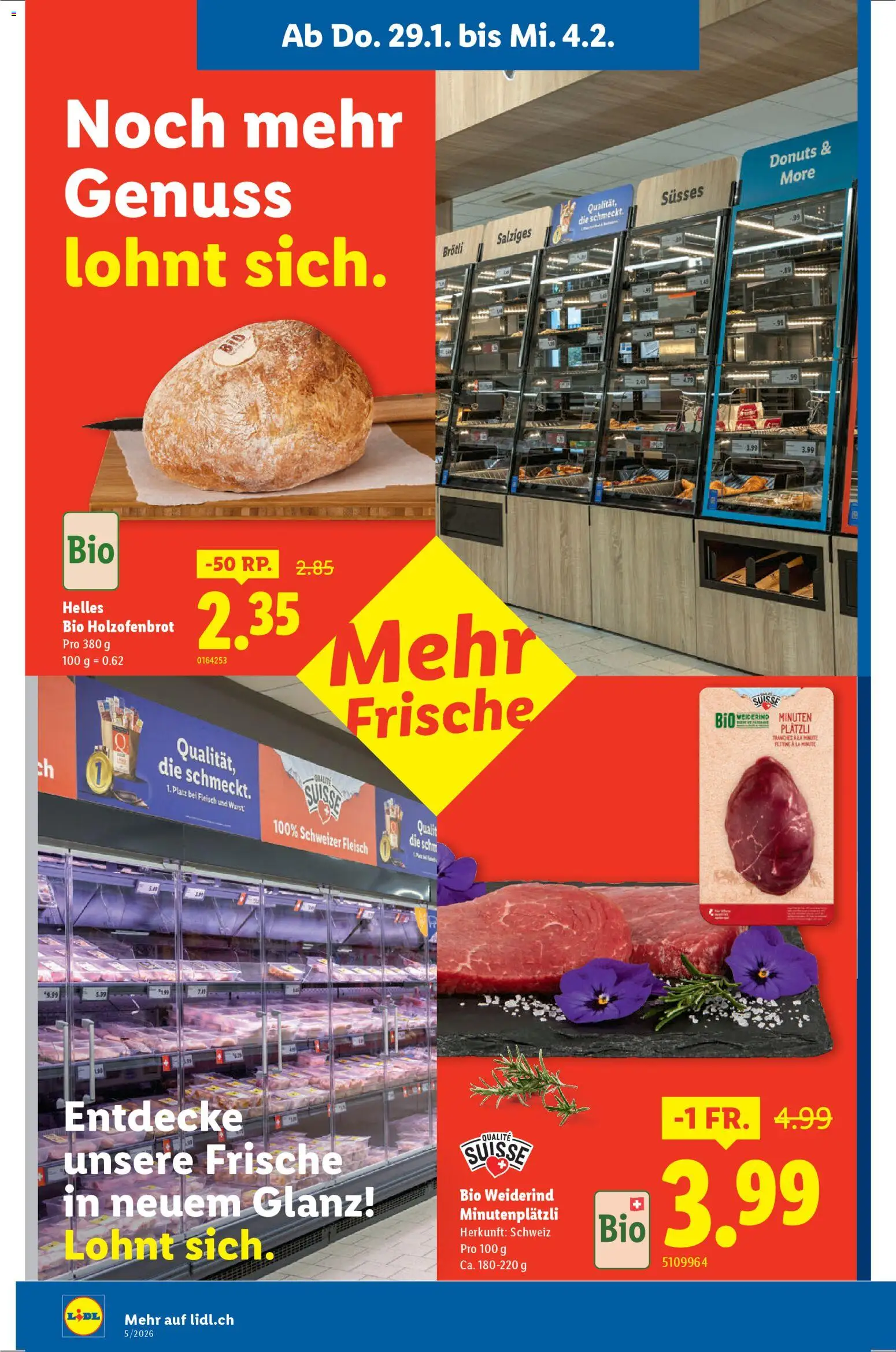 Lidl Aktionen Wiedereröffnung Spiez – gültig ab 29.01.2026 | Seite: 2 | Produkte: Donuts