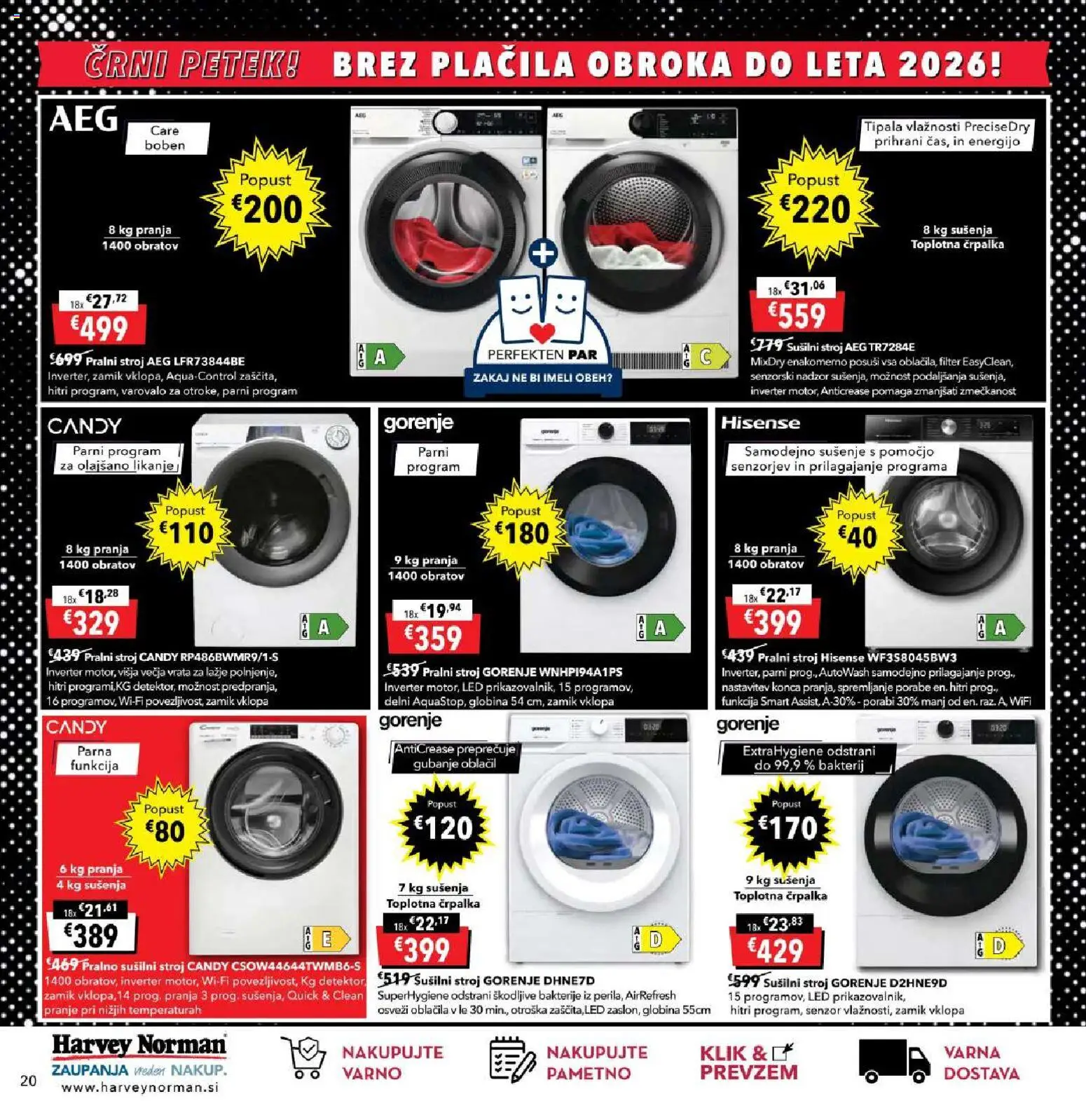 Novi Harvey Norman katalog ponudbe – veljaven od 13.11.2025 | Stran: 20 | Izdelki: Črpalka, Pralni stroj, Susilni stroj, Oblacila