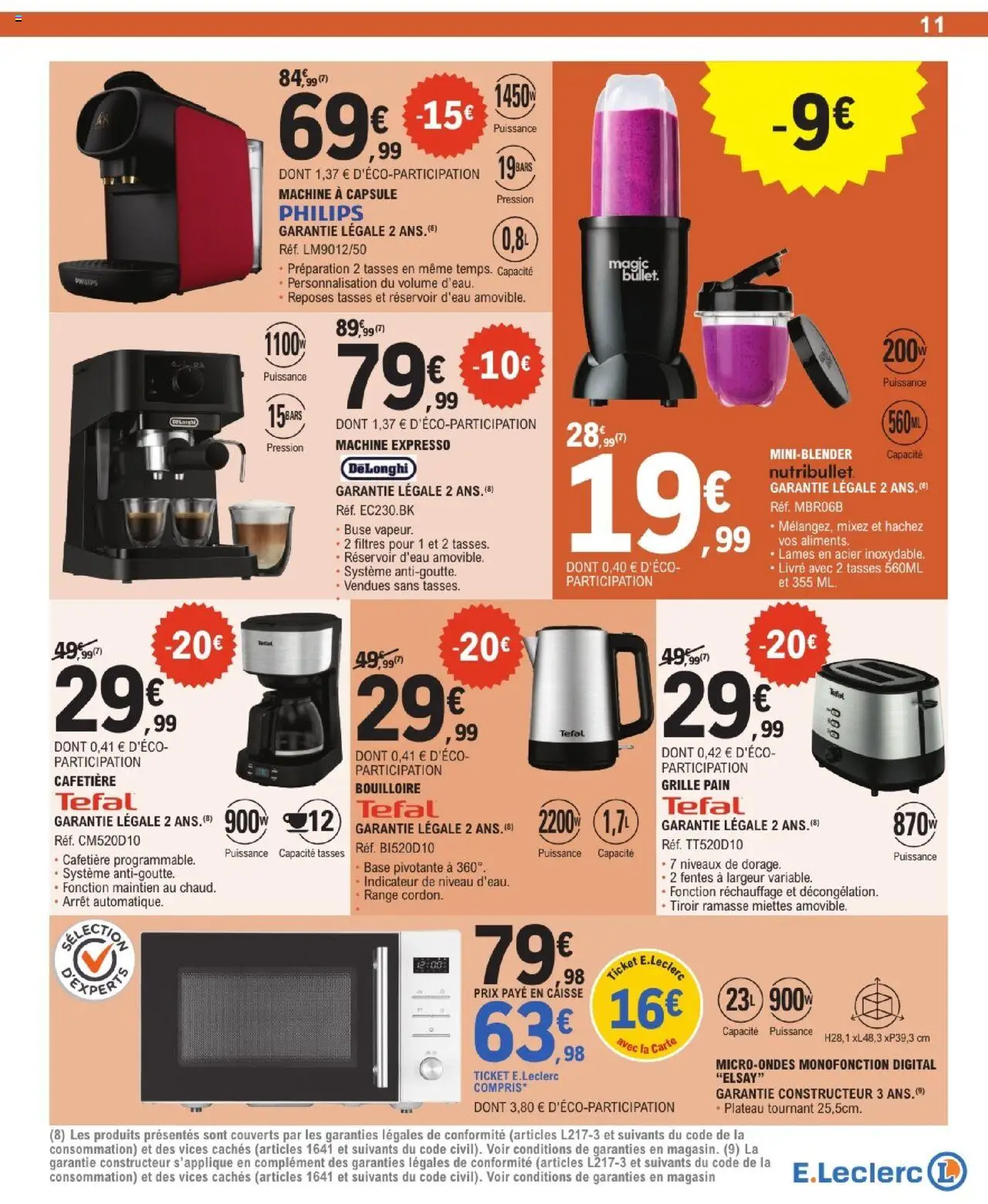  | Page: 11 | Produits: Plateau tournant, Cafetière, Réservoir d'eau, Pain
