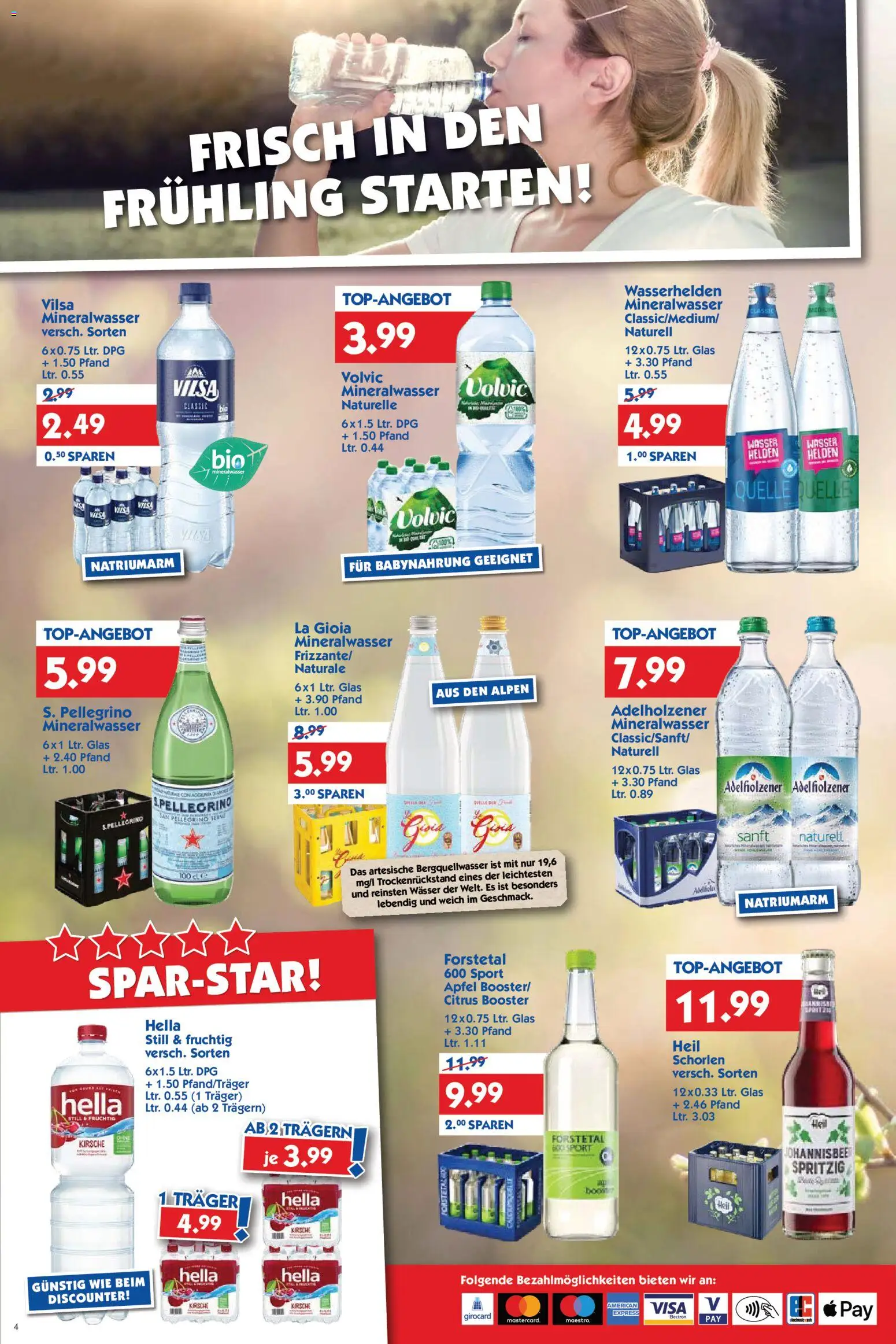 HOL’AB! Prospekt 	 – gültig ab 13.04.2026 | Seite: 4 | Produkte: Adelholzener, Mineralwasser, Babynahrung, Volvic