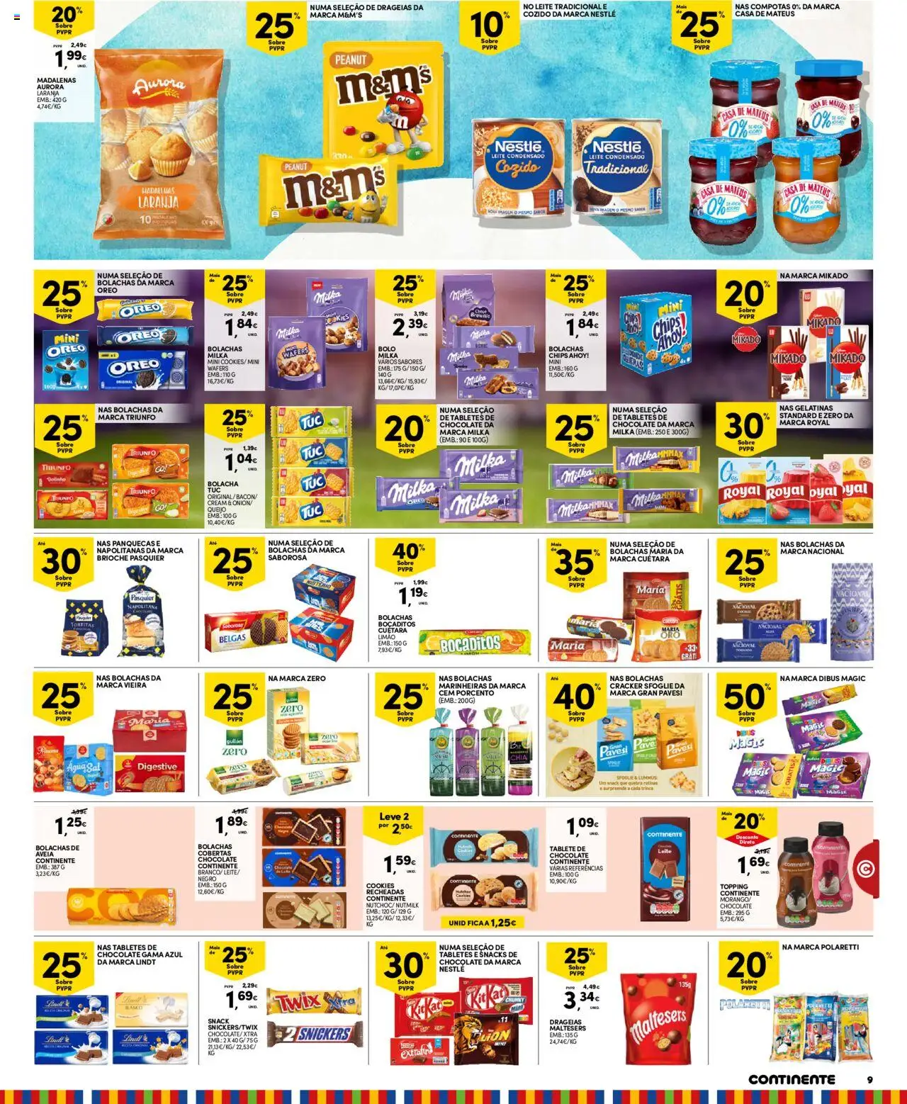 Continente - Madeira │ válido de 15.07.2025 | Página: 9 | Produtos: Agua, Bolachas milka, Leite, Queijo