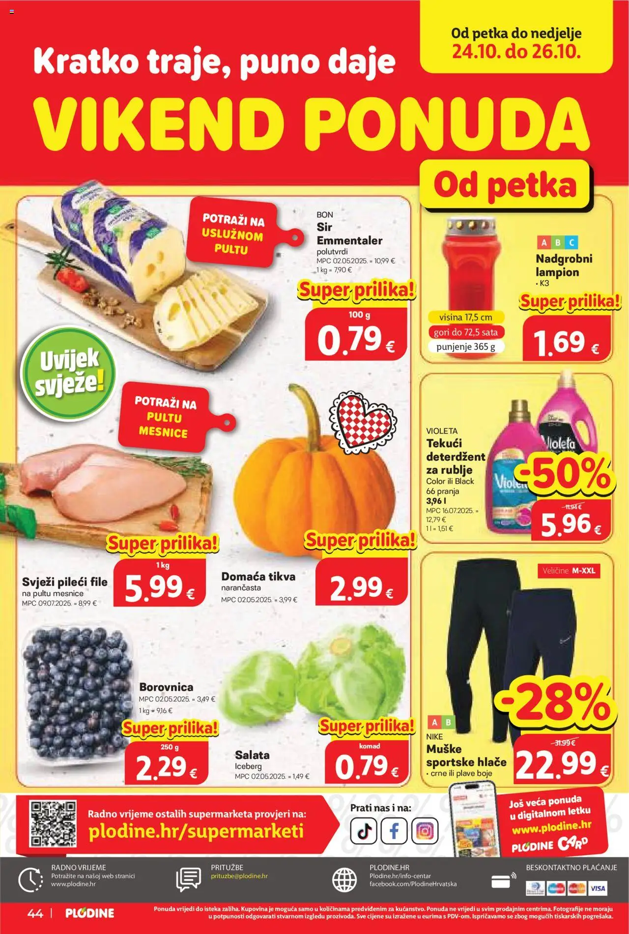 Plodine katalog | vrijedi od 22.10.2025 | Stranica: 44 | Proizvodi: Deterdžent, Hlače, Salata, Borovnica