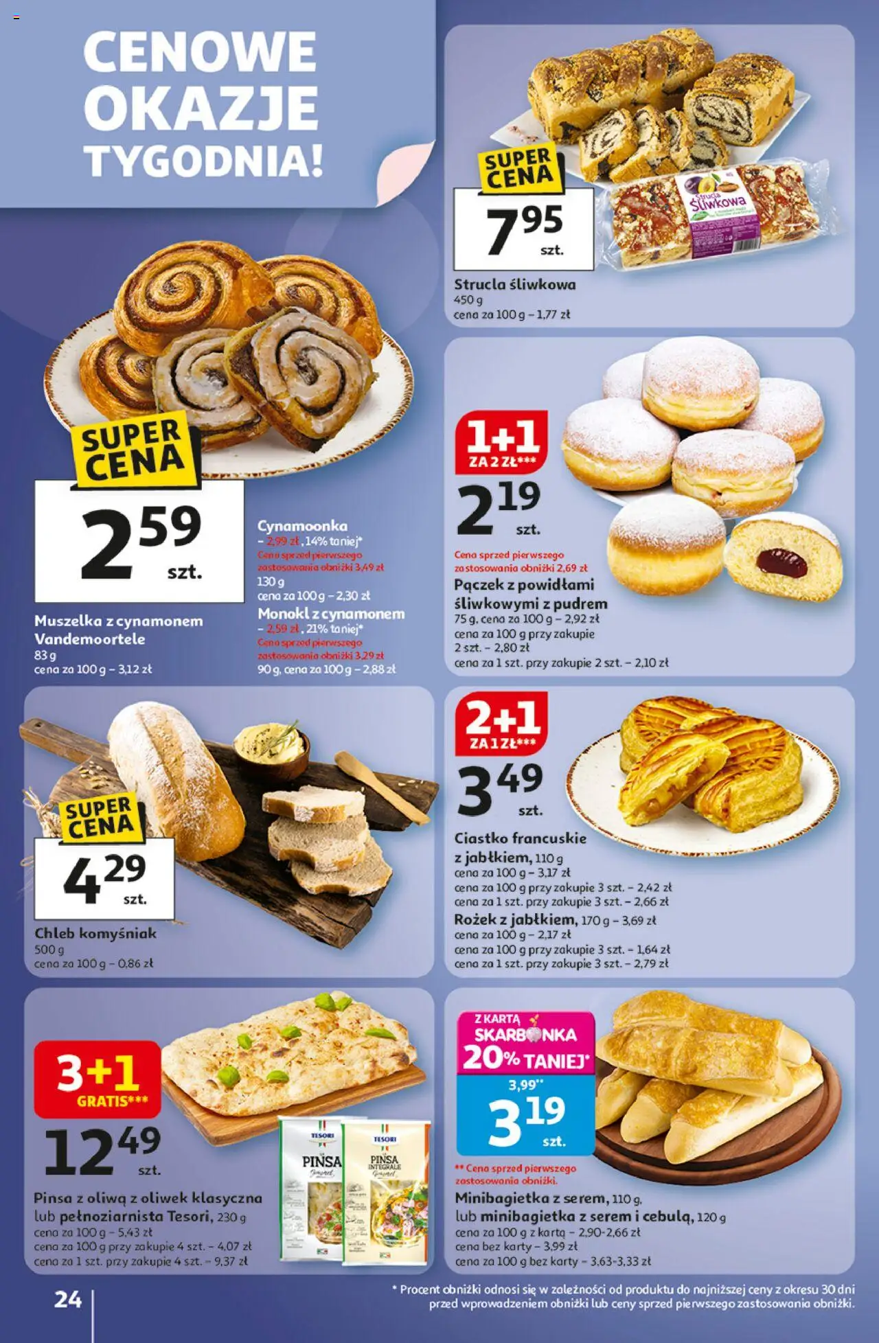 Auchan Gazetka - Wielkie przeboje cenowe Hipermarket od 02.10.2025 | Strona: 24 | Produkty: Karta, Oliwa z oliwek, Chleb, Pinsa