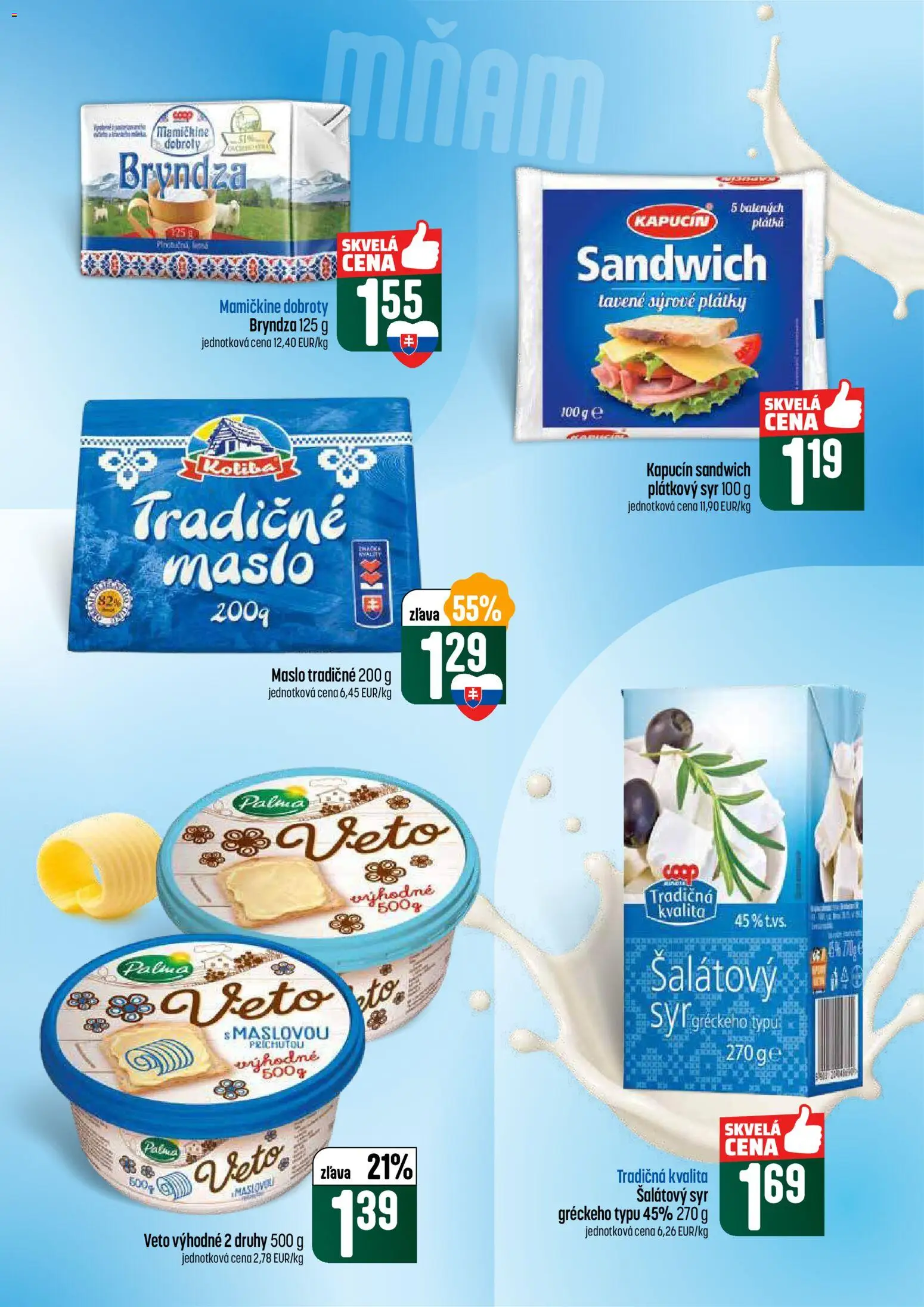 Nové COOP Jednota akcie – leták je platný od 26.02.2026 | Strana: 25 | Produkty: Maslo, Syr, Bryndza