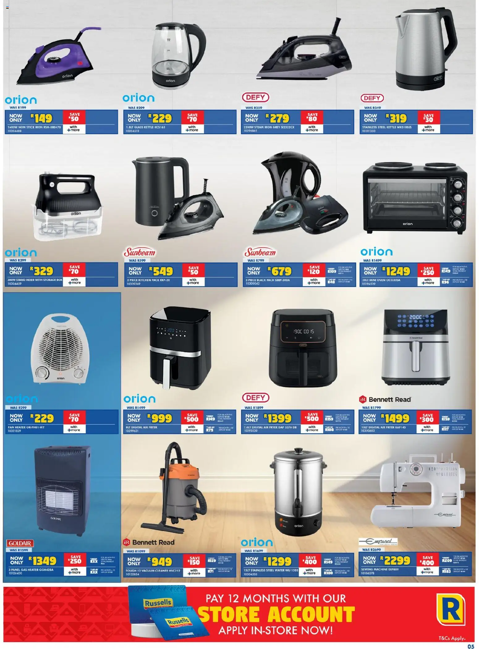 New Russells catalogue – valid from 16.04.2026 | Page: 5 | Products: Oven, Fryer, Box, Heater