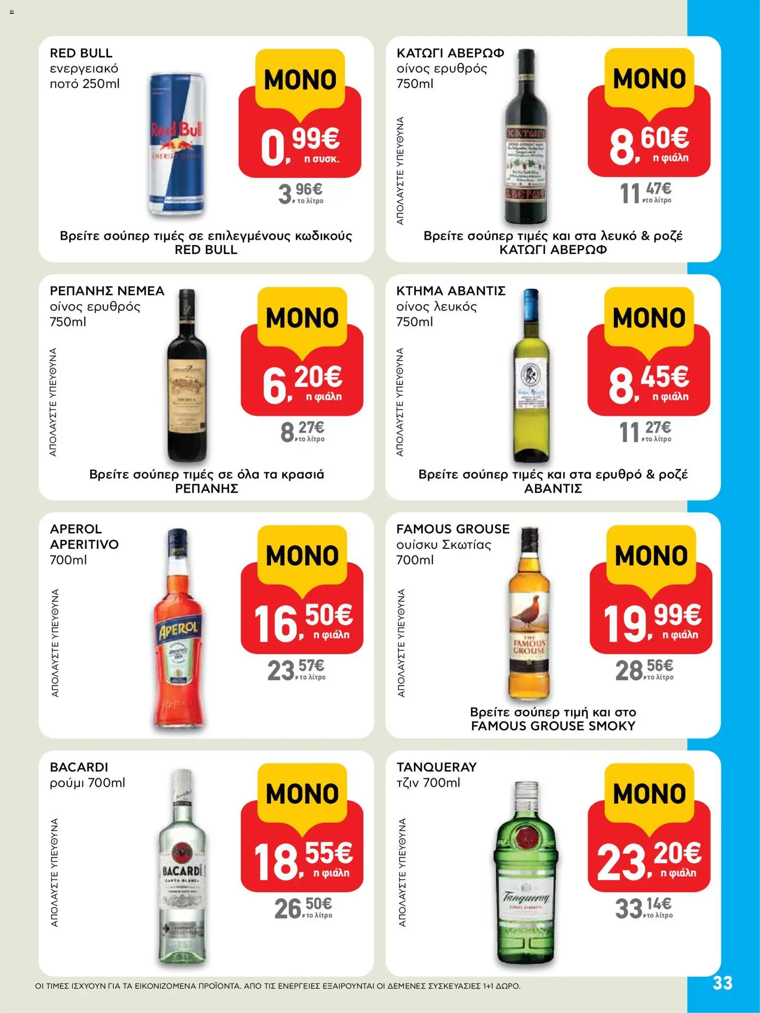  | Σελίδα: 33 | Προϊόντα: Τζιν, Ενεργειακό ποτό, Ρούμι