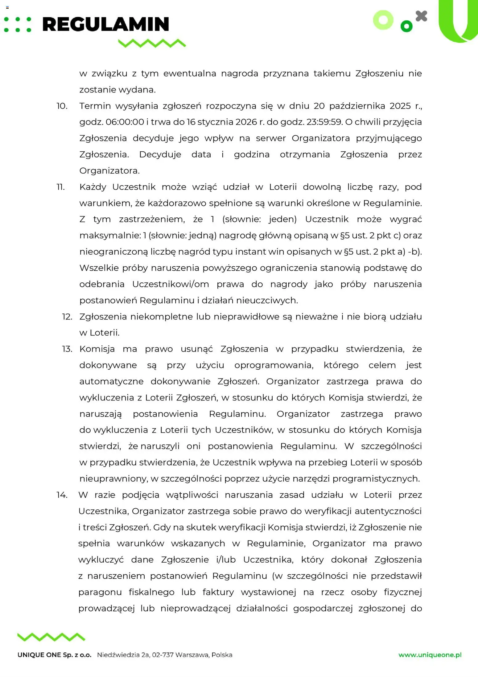 Makro Gazetka - Regulamin loterii Poczuj doskonały smak wygranej od 17.10.2025 | Strona: 6