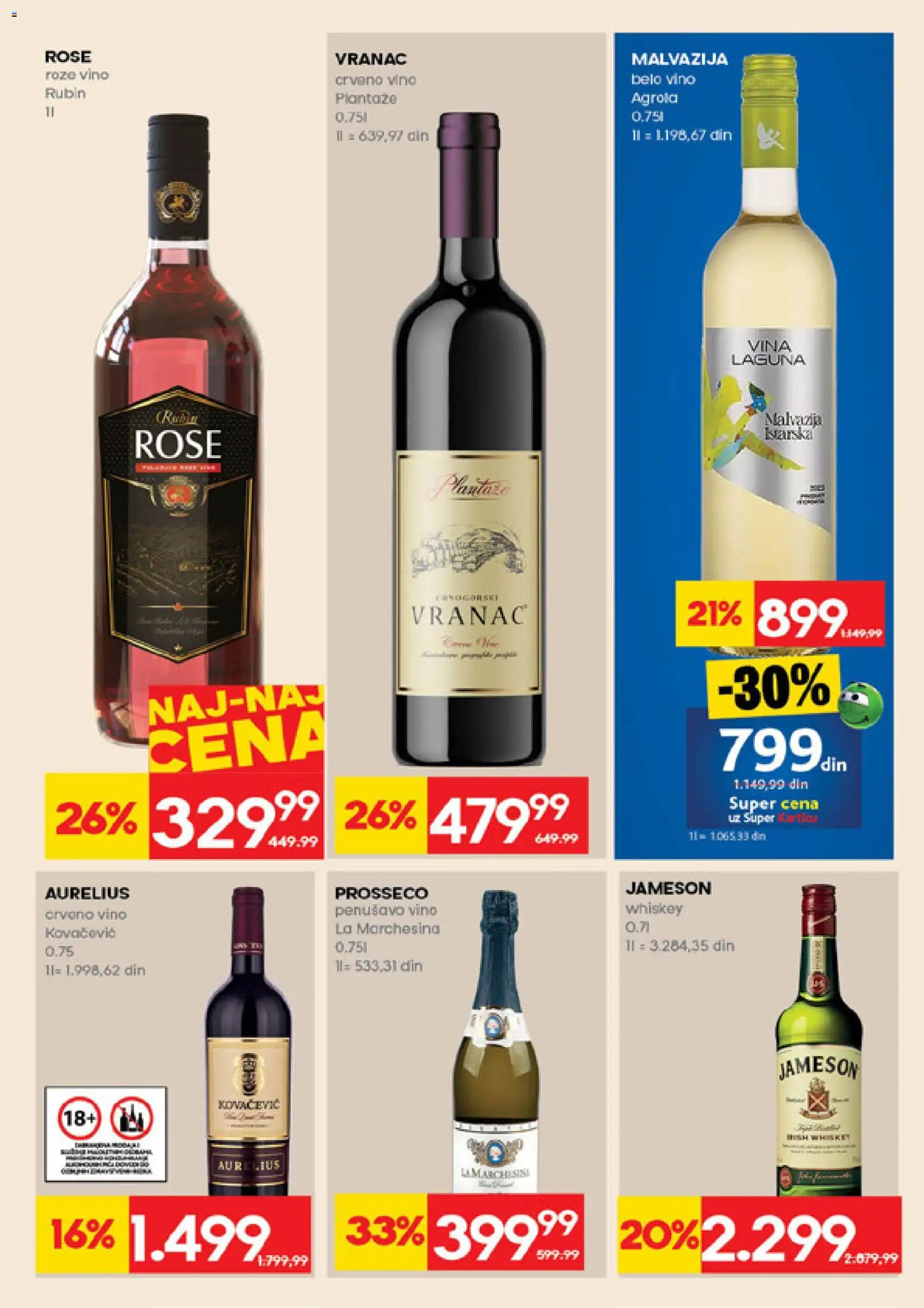 Idea katalog - važi od 19.03.2026 | Strana: 25 | Proizvode: Jameson, Vranac, Belo vino, Vino