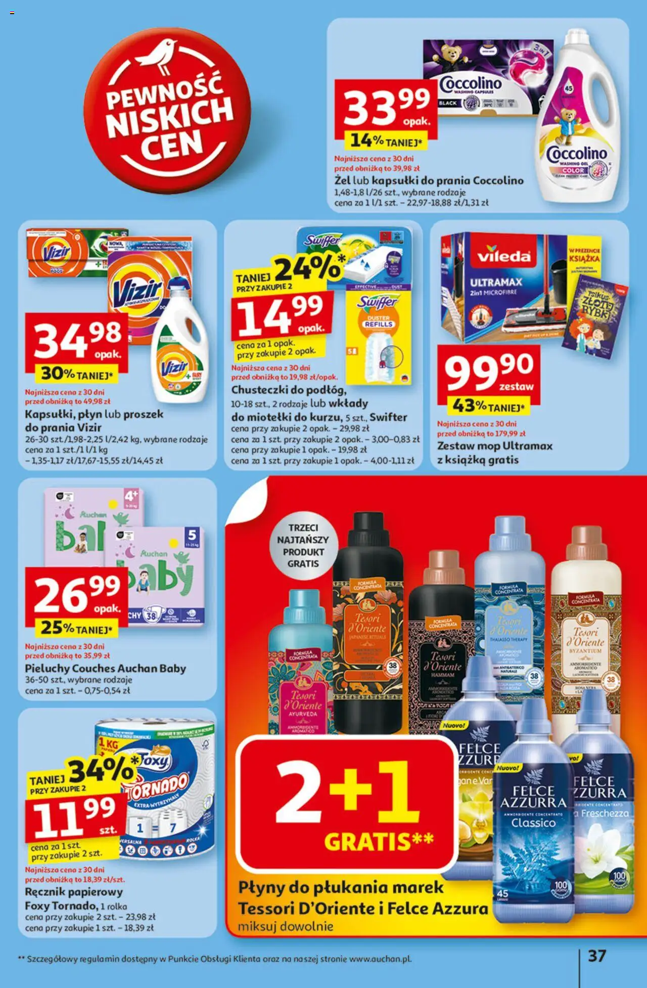 Auchan Gazetka - Odlotowe ceny na start szkoły Hipermarket od 14.08.2025 | Strona: 37 | Produkty: Tesori d'oriente, Oxy, Kapsułki do prania, Ręcznik papierowy