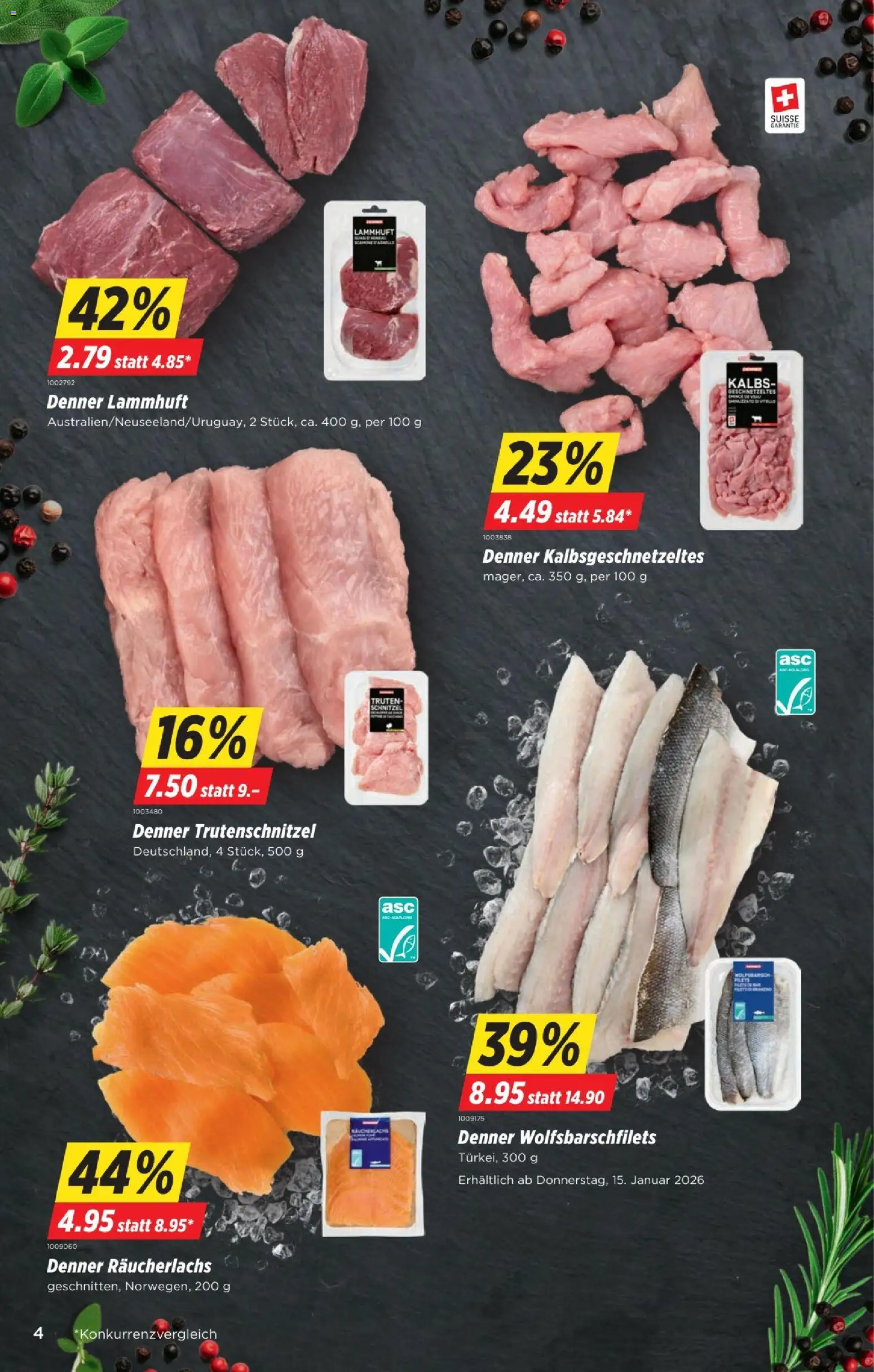 Denner Aktionen – gültig ab 13.01.2026 | Seite: 4 | Produkte: Räucherlachs