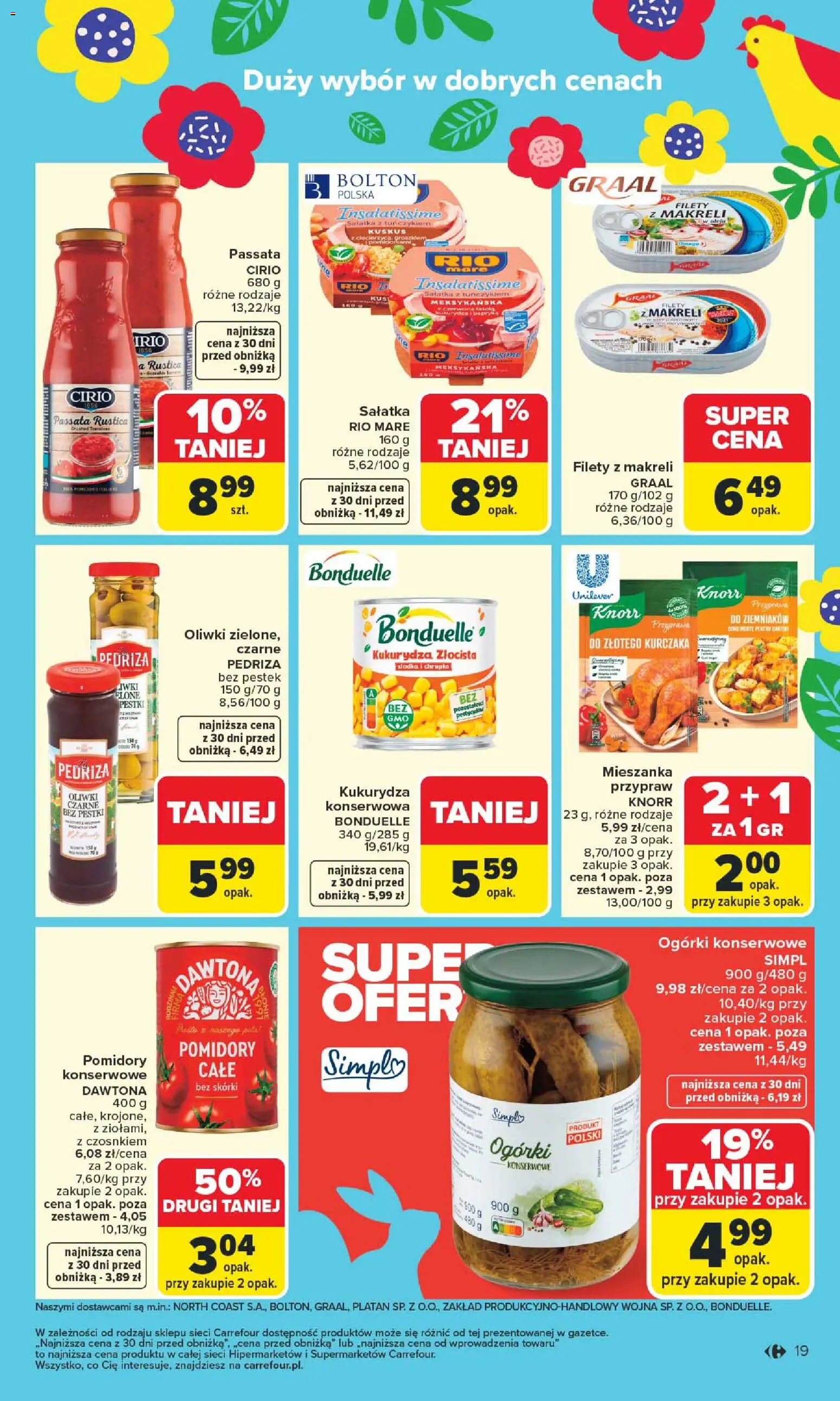 Carrefour gazetka od 09.03.2026 | Strona: 21 | Produkty: Kukurydza, Pomidory, Sałatka, Ogórki konserwowe