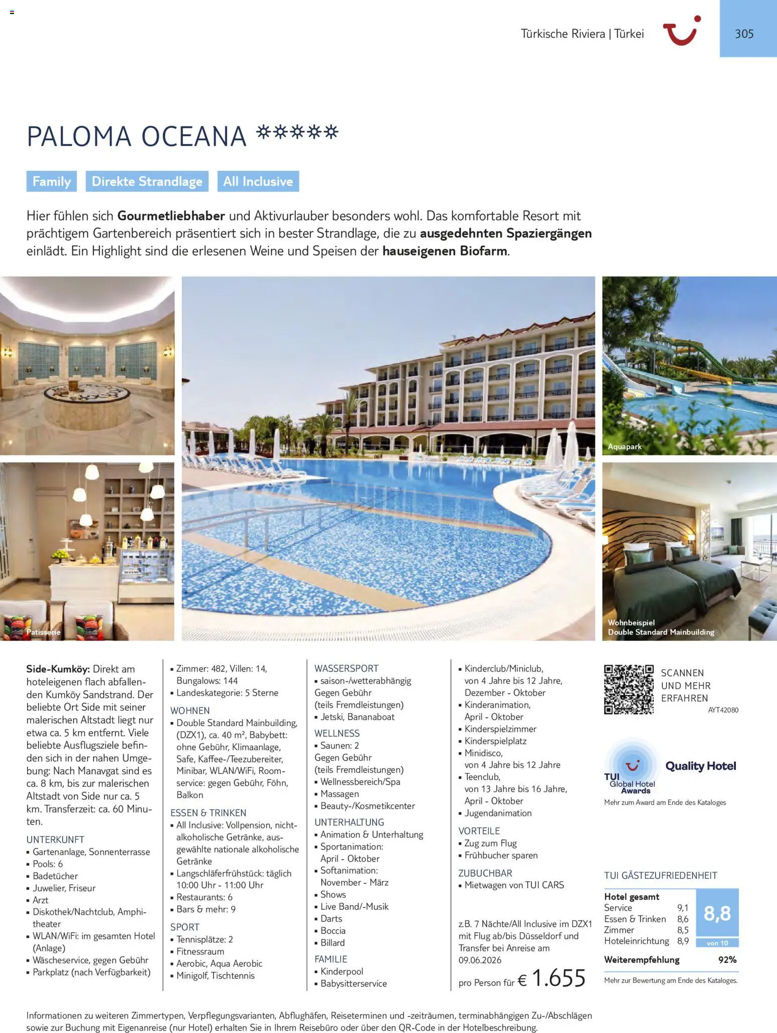 Aida  Südeuropa & Nordafrika 2026/27 – gültig ab 01.01.2026 | Seite: 305 | Produkte: Babybett, Uhr