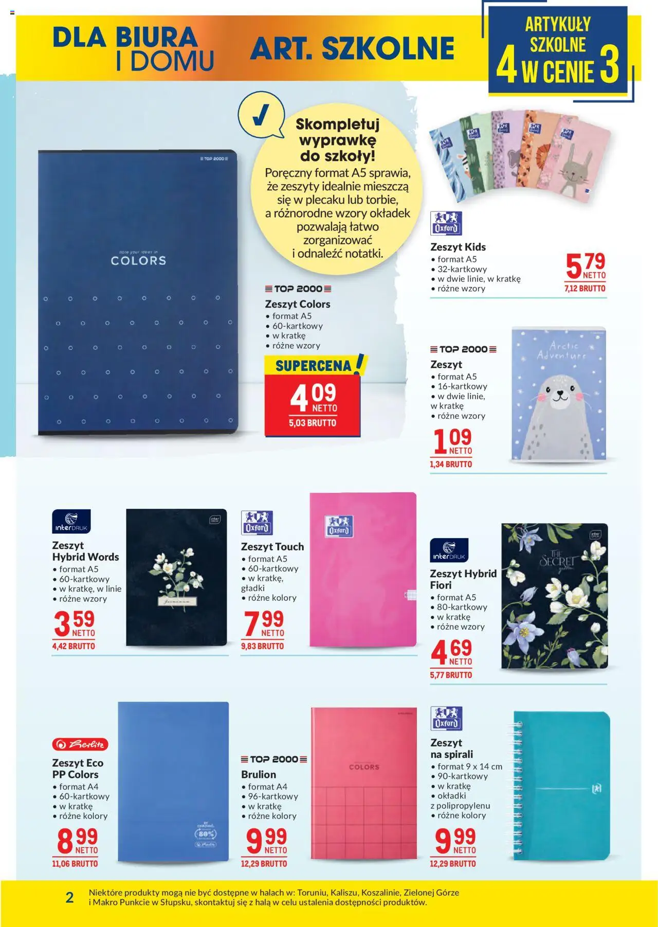 Makro Gazetka od 19.08.2025 | Strona: 2 | Produkty: Top, Zeszyt