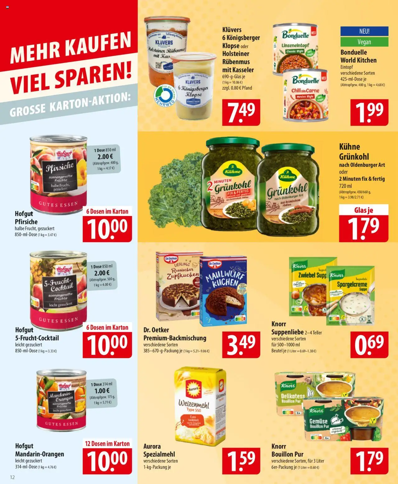 Famila Prospekt 	 – gültig ab 20.10.2025 | Seite: 12 | Produkte: Orangen, Weizenmehl, Knorr, Gemüse