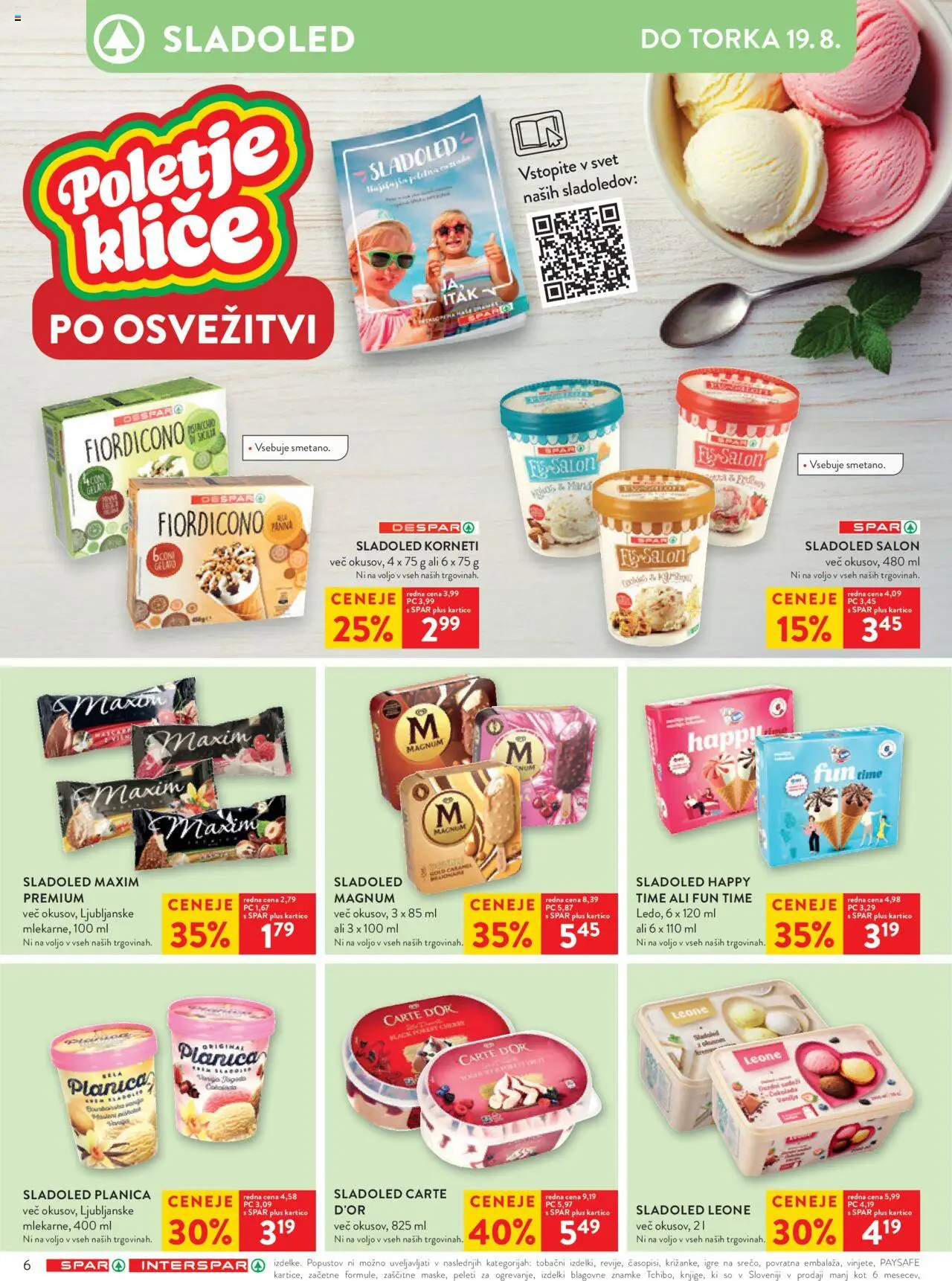 Spar katalog 33/25 │ velja od 13.08.2025 | Stran: 6 | Izdelki: Sladoled