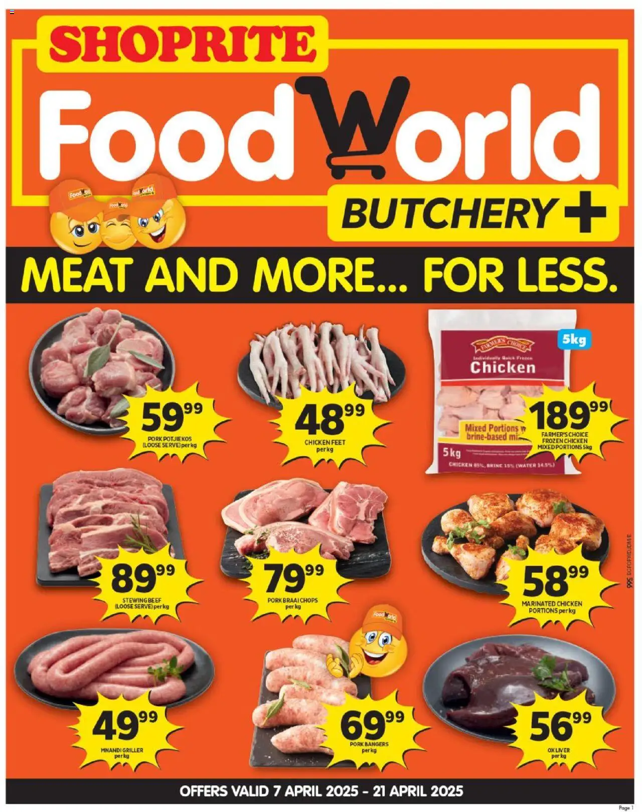 Shoprite Eastern Cape - FoodWorld Easter Deals Korsten │ valid from 07.04.2025 | Page: 1 | Products: Drone, Chicken, Beef, Griller