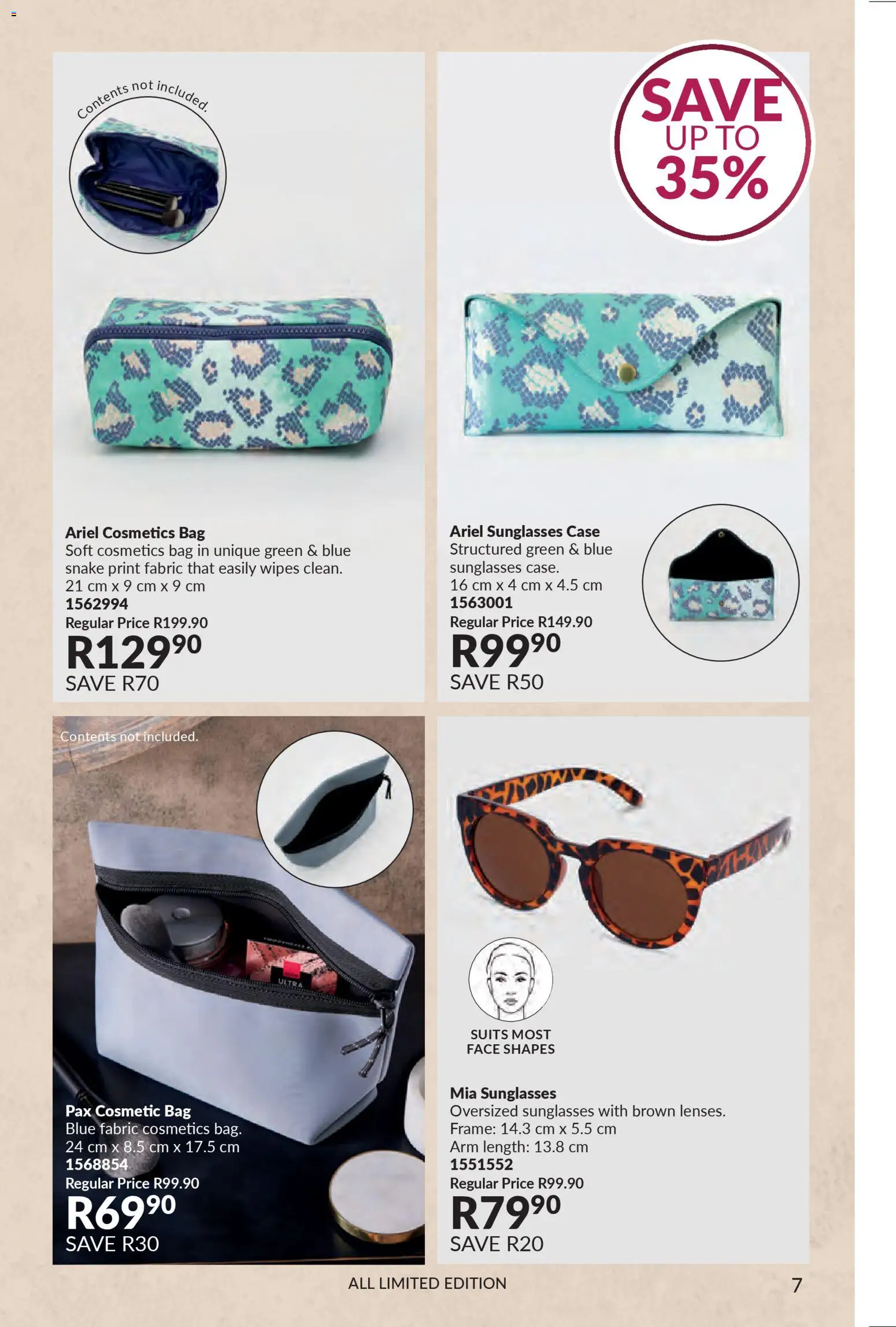 New Avon catalogue – valid from 01.03.2026 | Page: 7 | Products: Case, Bag, Sunglasses, Frame