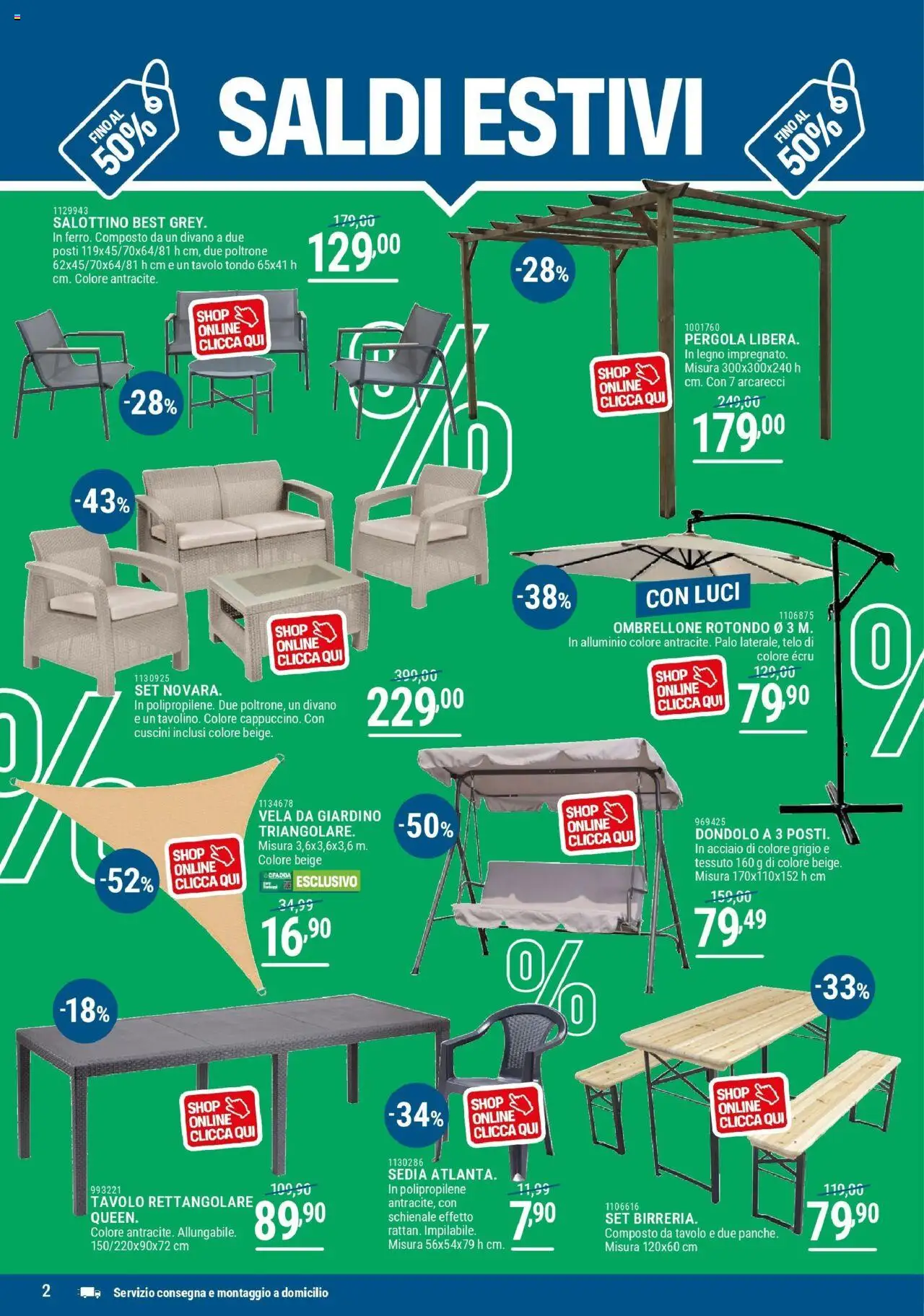 Volantino CFadda del 30.07.2025 | Pagina: 2 | Prodotti: Pergola, Alluminio, Divano, Tavolo