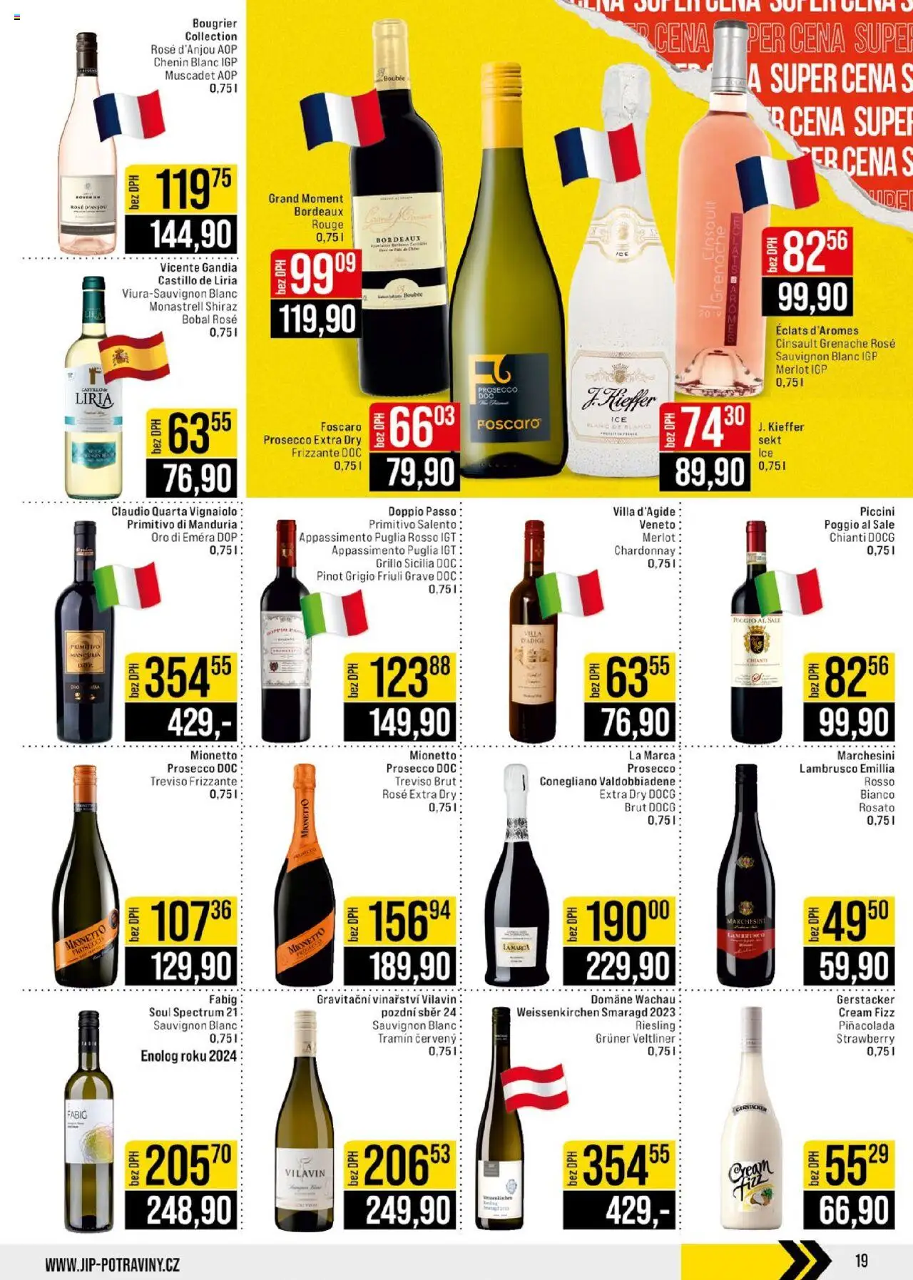 Jip leták - Cash & Carry od 13.08.2025 | Strana: 19 | Produkty: Lambrusco, Merlot, Grüner Veltliner, Prosecco DOC