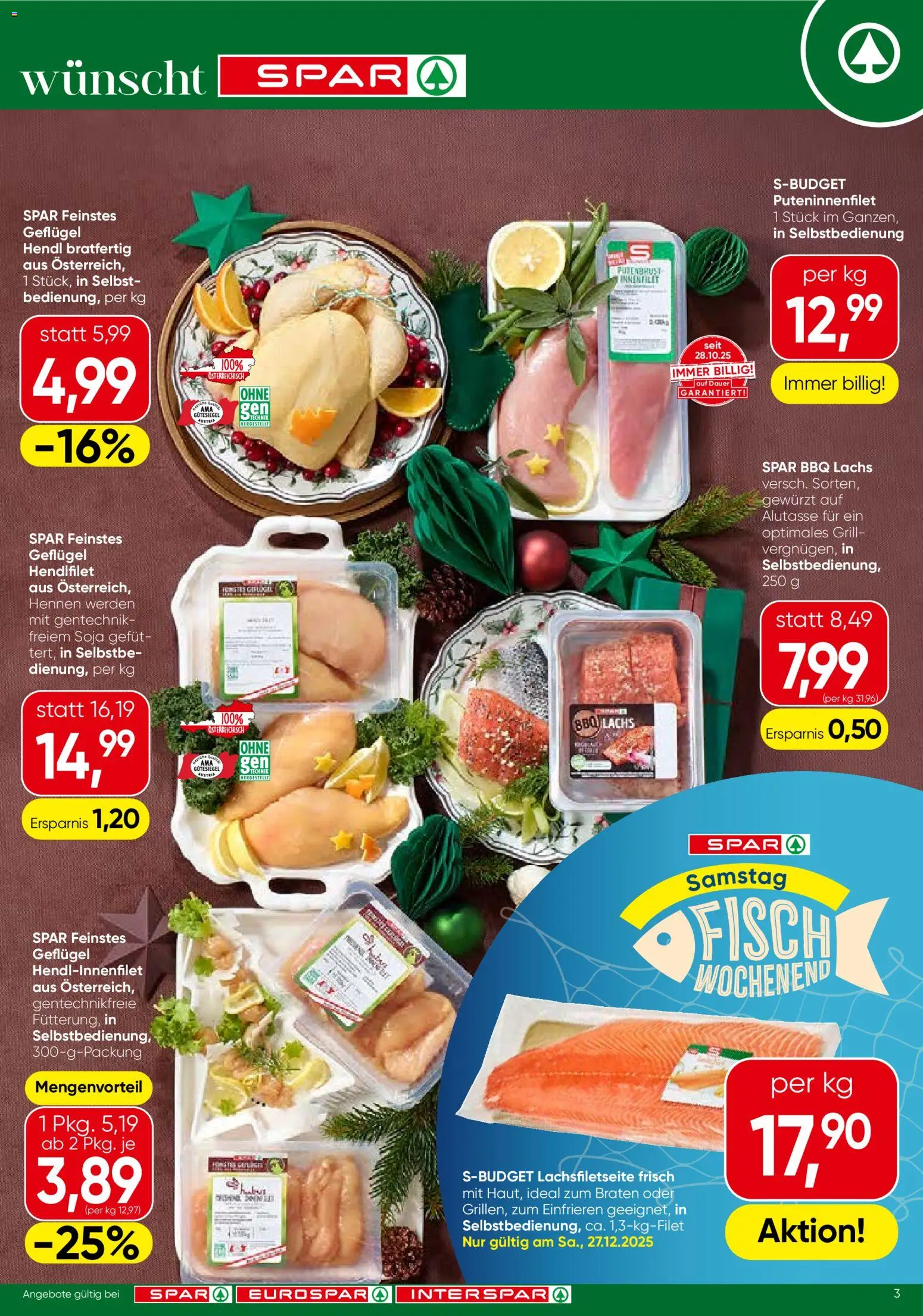 Spar Flugblatt - Salzburg gültig ab 23.12.2025 | Seite: 3 | Produkte: Grill, Fisch