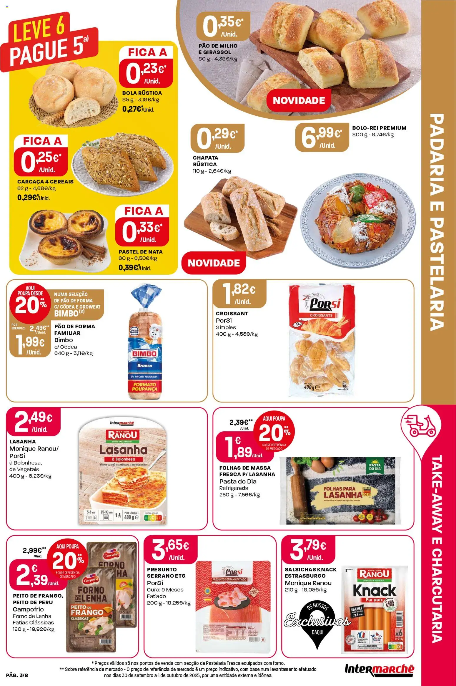 Intermarché Folheto Mini │ válido de 06.11.2025 | Página: 3 | Produtos: Pão de forma, Peito de peru, Presunto, Massa