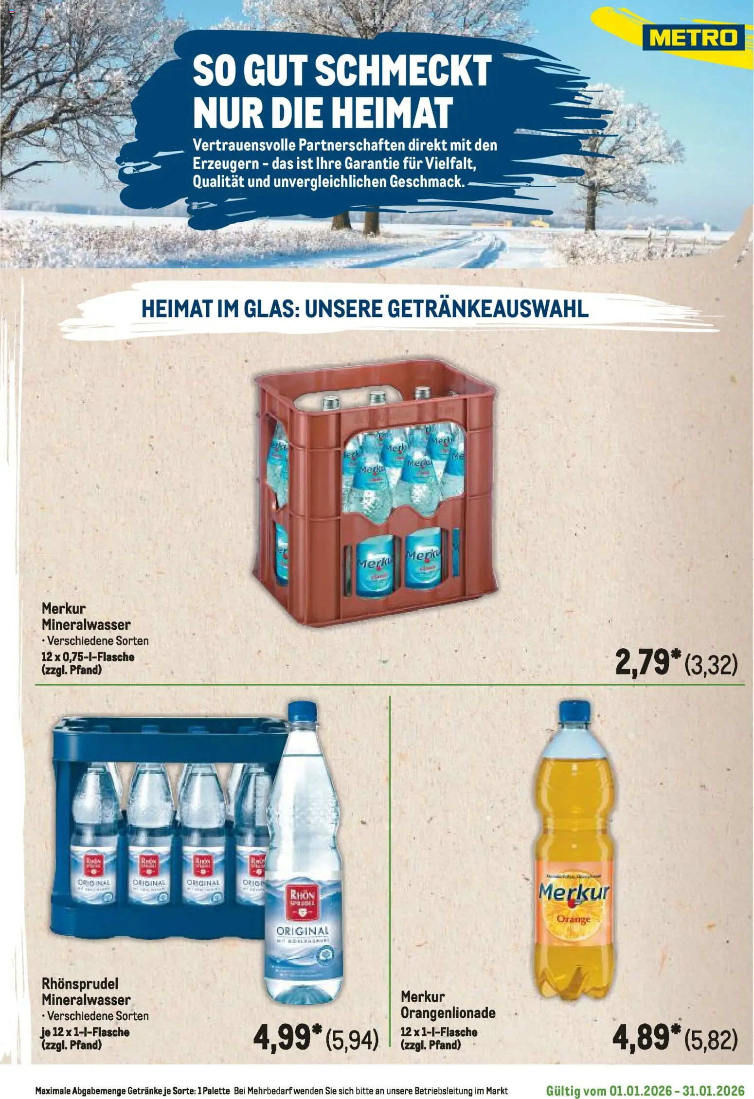 Metro  Regionaler Flyer – gültig ab 01.01.2026 | Seite: 5 | Produkte: Mineralwasser, Rhonsprudel