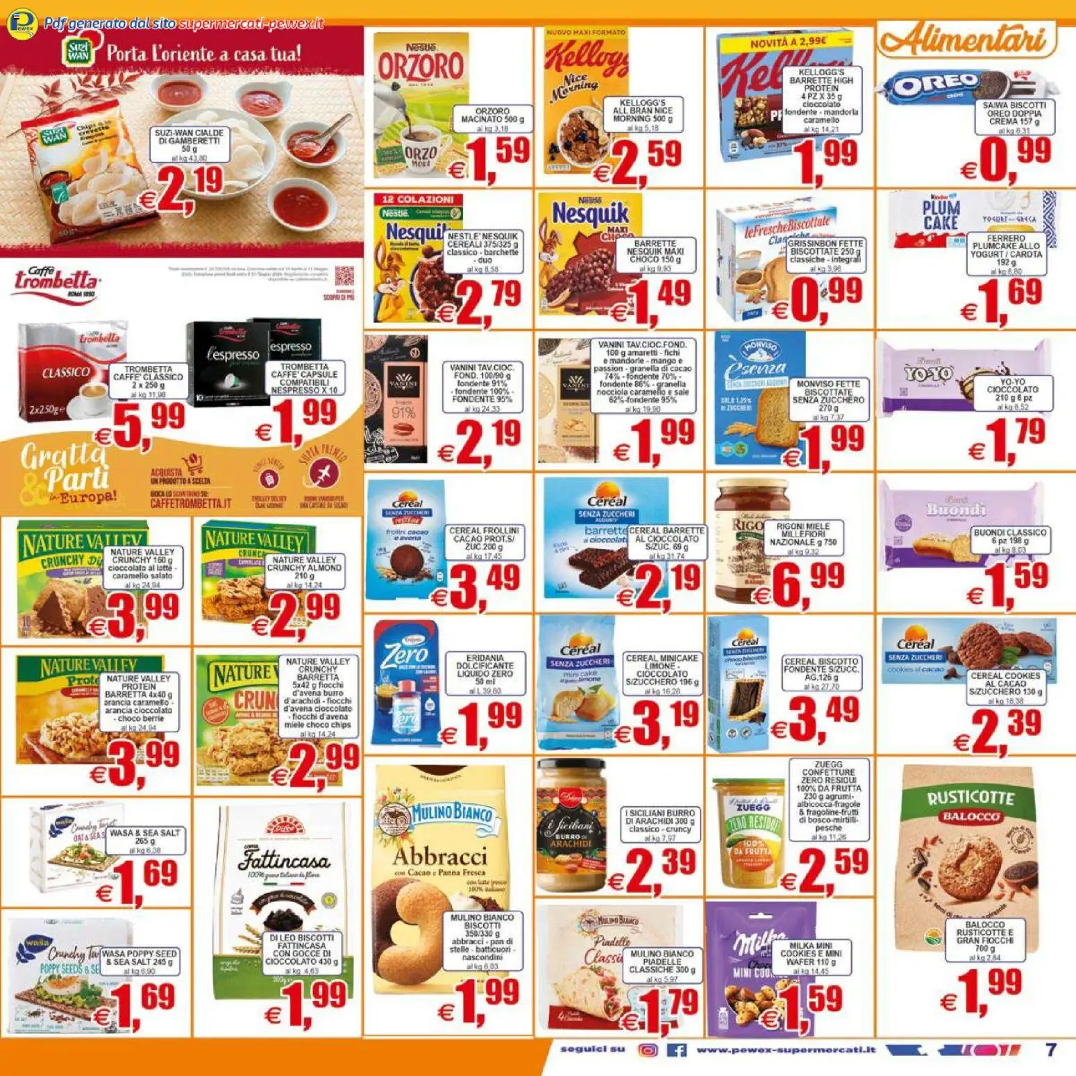 Volantino Pewex del 07.04.2026 | Pagina: 7 | Prodotti: Dolcificante, Cereali, Fiocchi, Latte